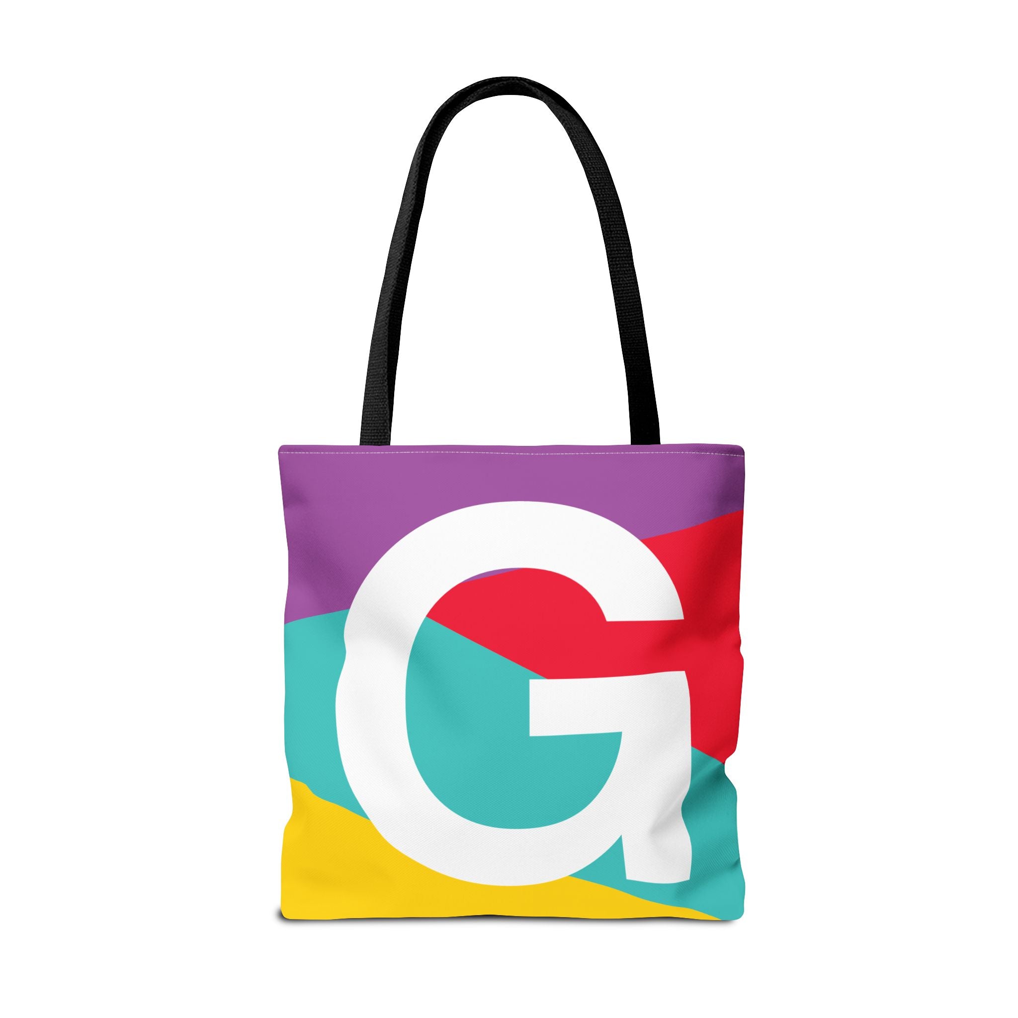 Monogram 'G' Colorblock Tote Bag — Personalized Initial G Shoulder Tote