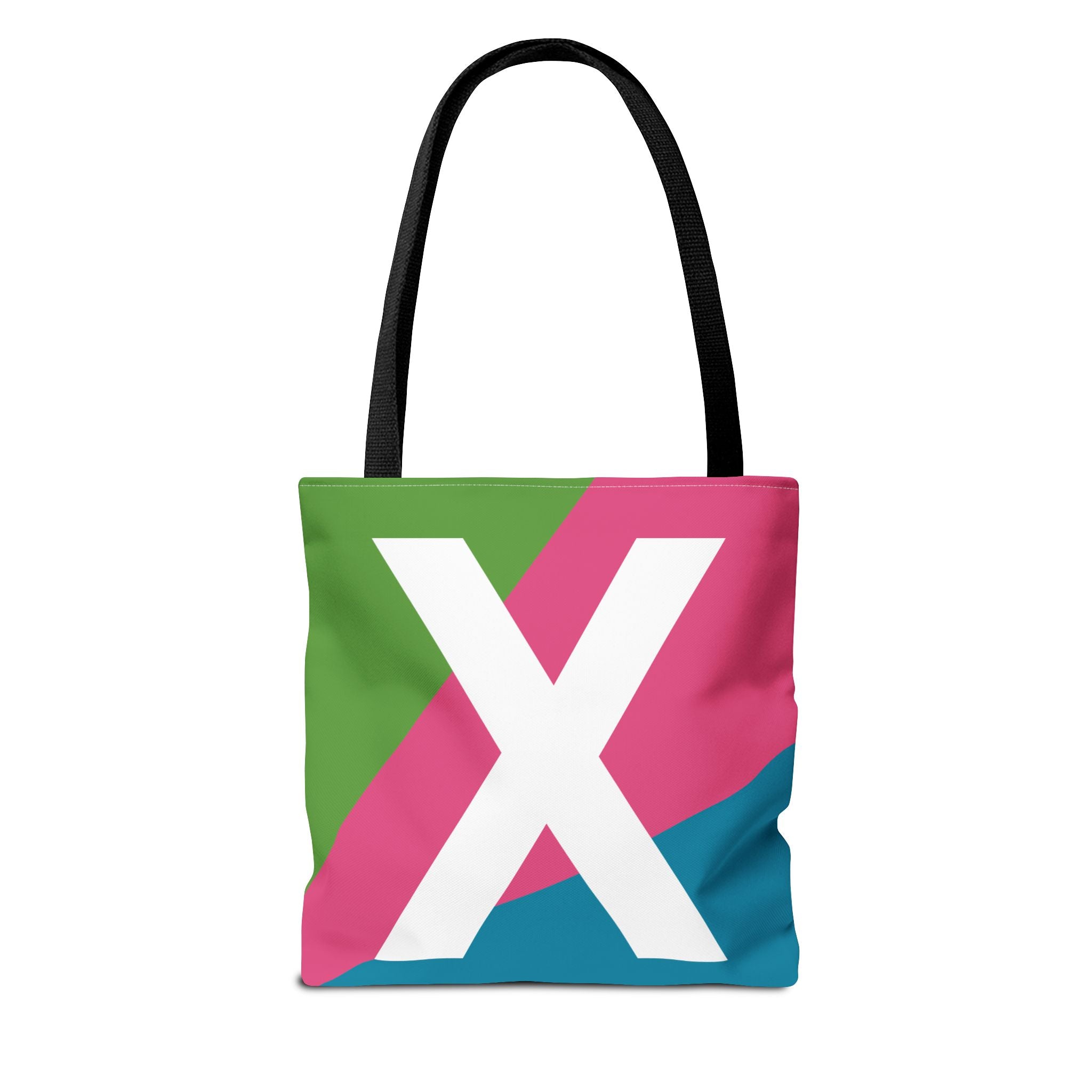 Monogram 'X' Colorblock Tote Bag — Personalized Initial X Shoulder Tote
