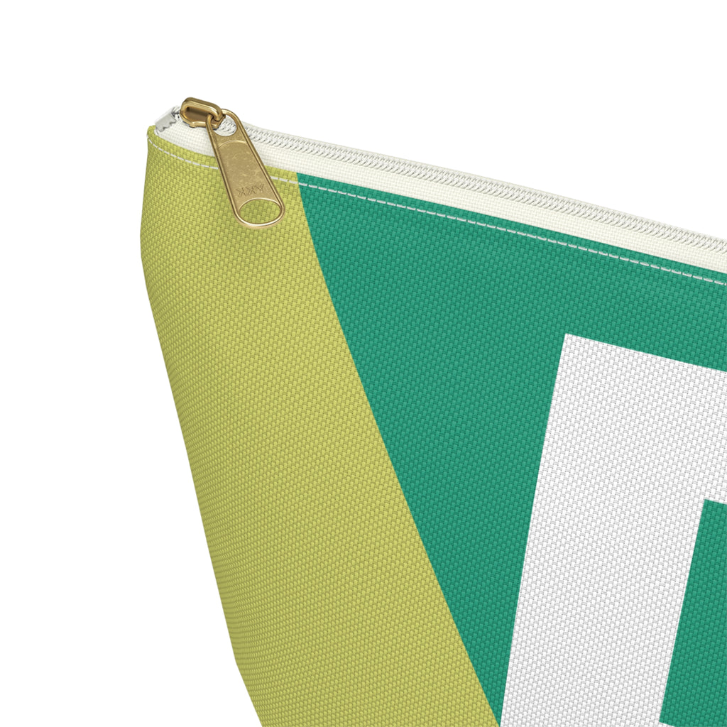 Initials Colorblock Accessory Pouch — Monogram P T-Bottom Cosmetic Bag