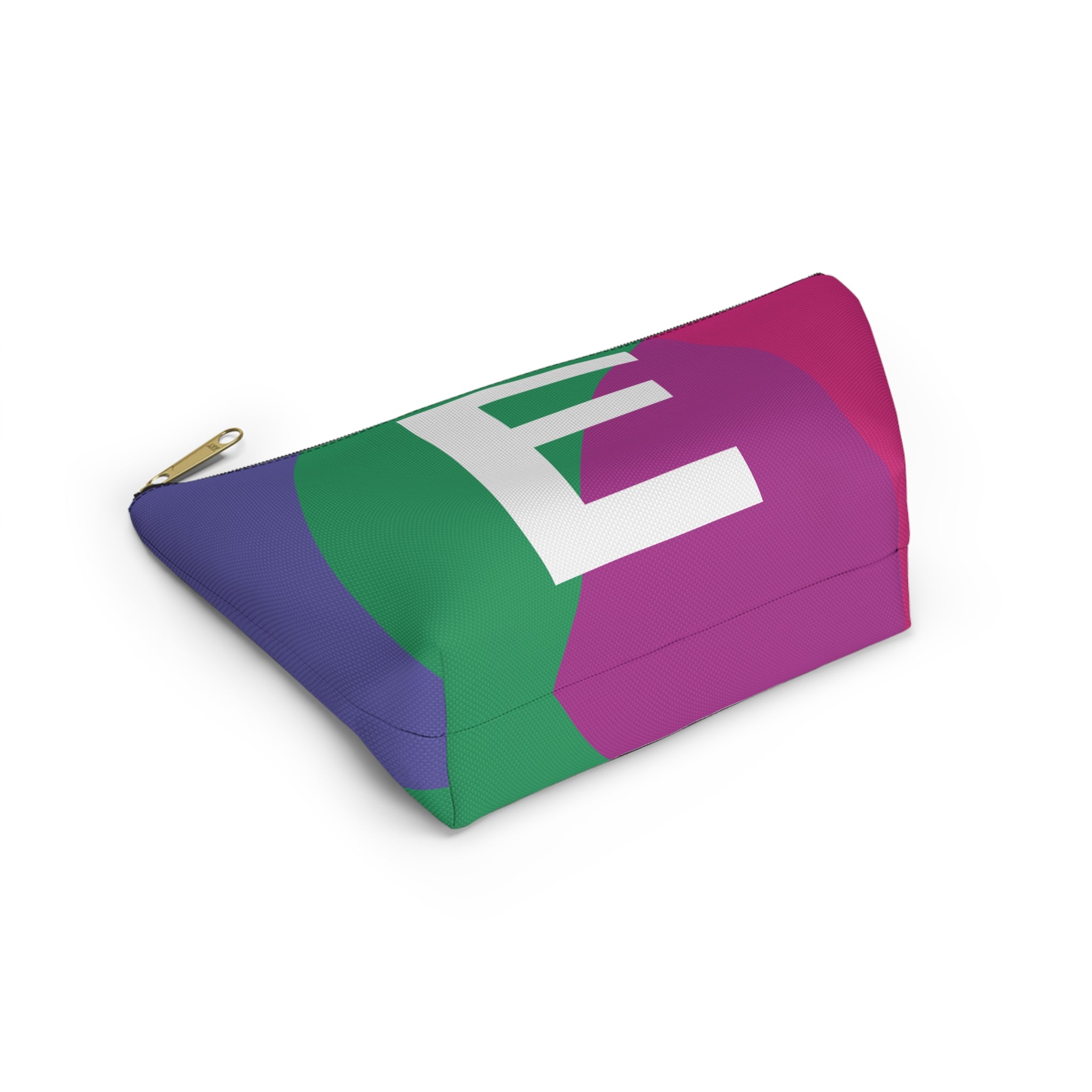 Initials Colorblock Accessory Pouch — Monogram E T-Bottom Cosmetic Bag