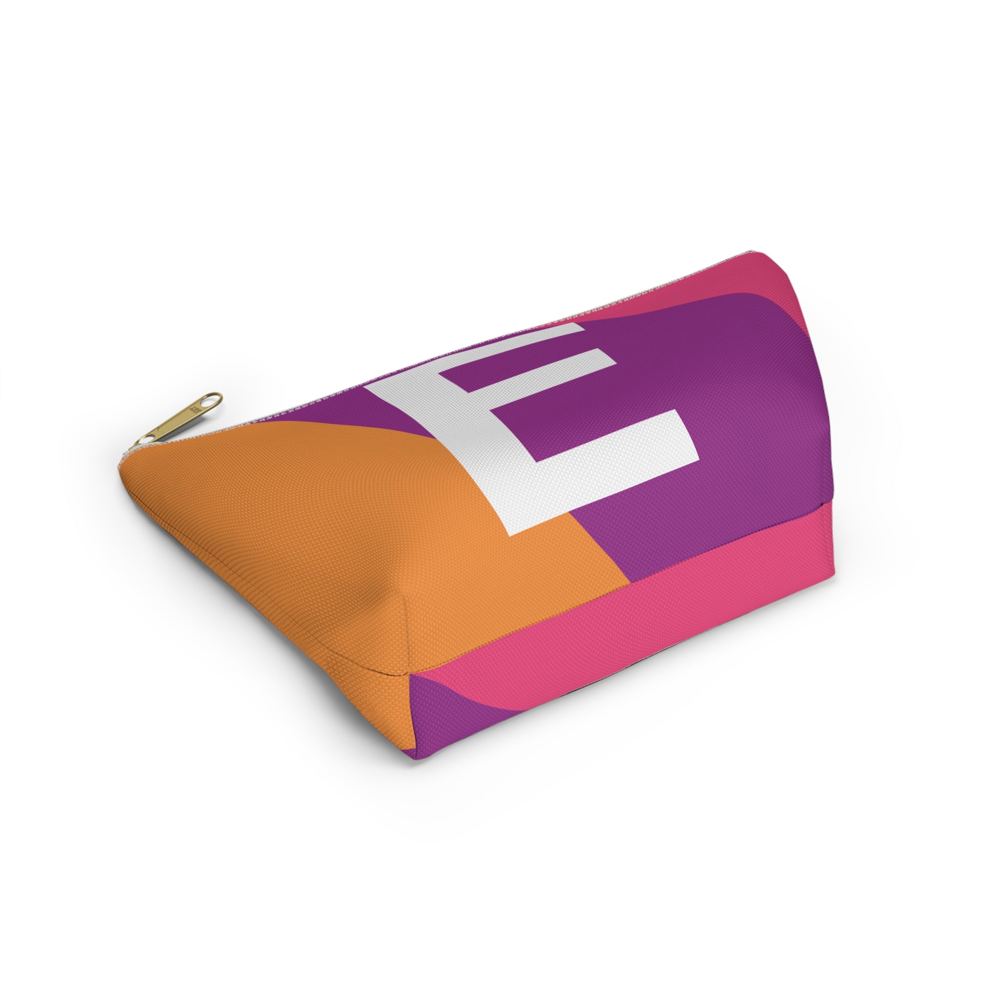 Initials Colorblock Accessory Pouch — Monogram E T-Bottom Cosmetic Bag