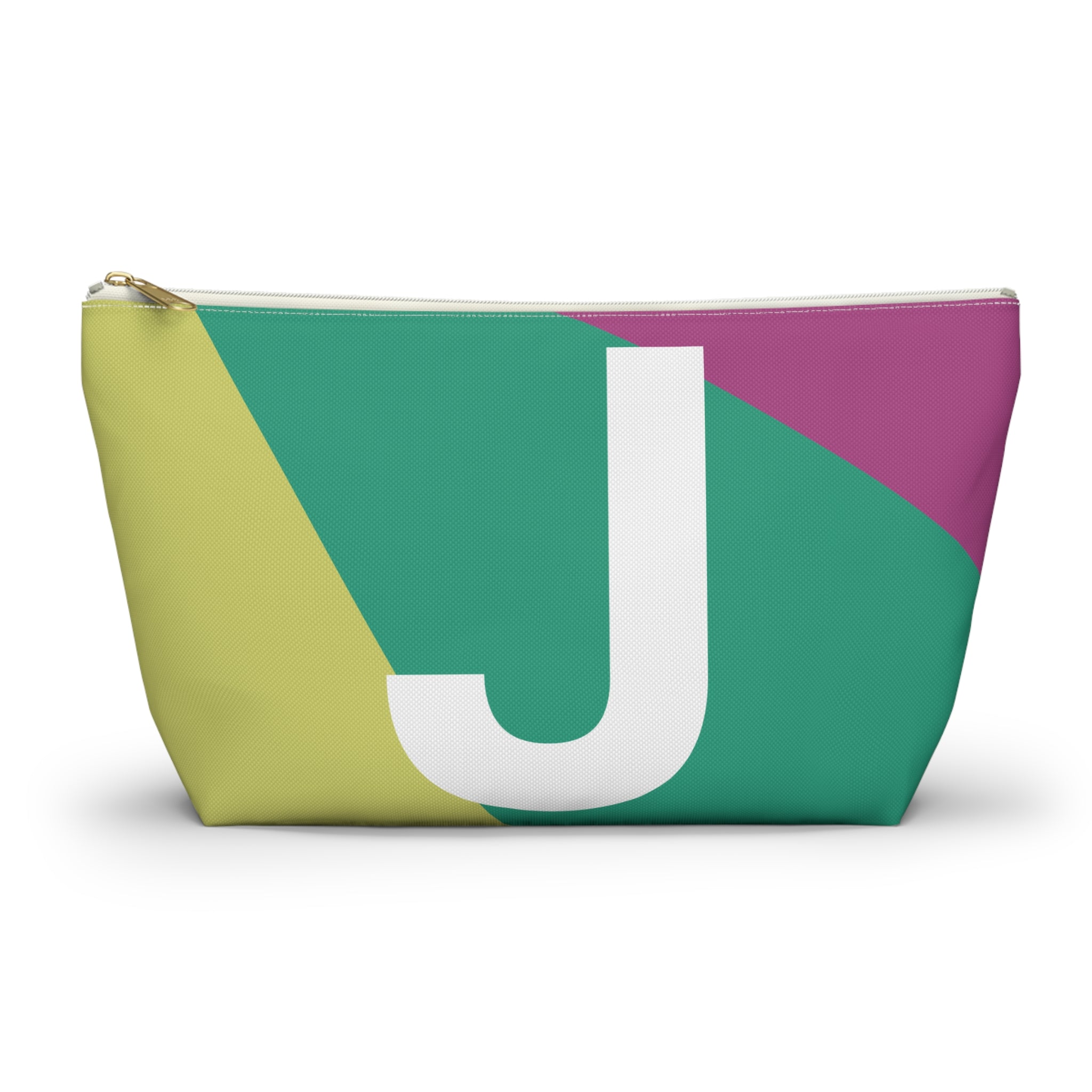 Initials Colorblock Accessory Pouch — Monogram J T-Bottom Cosmetic Bag