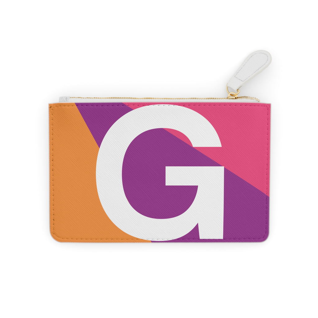 Initial G Mini Clutch — Colorblock Monogram Wristlet Wallet