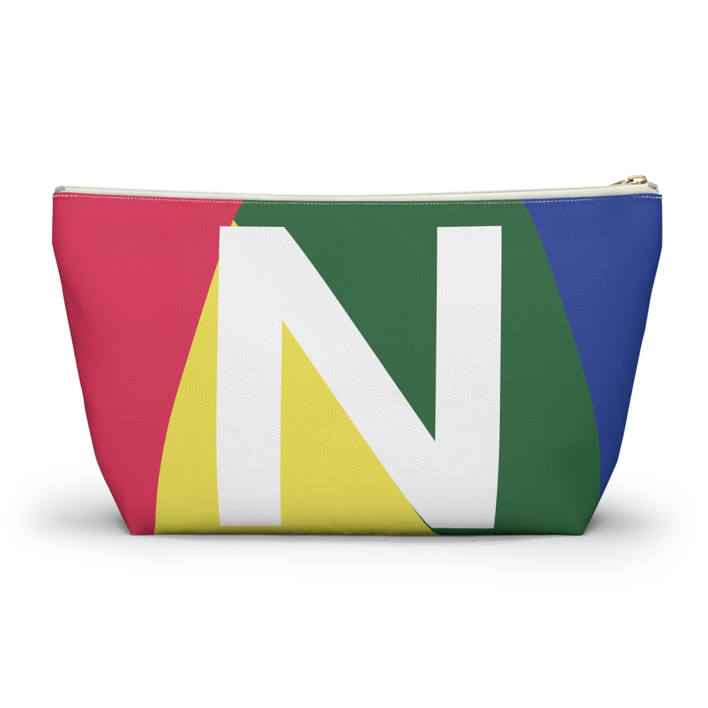 Initials Colorblock Accessory Pouch — Monogram N T-Bottom Cosmetic Bag
