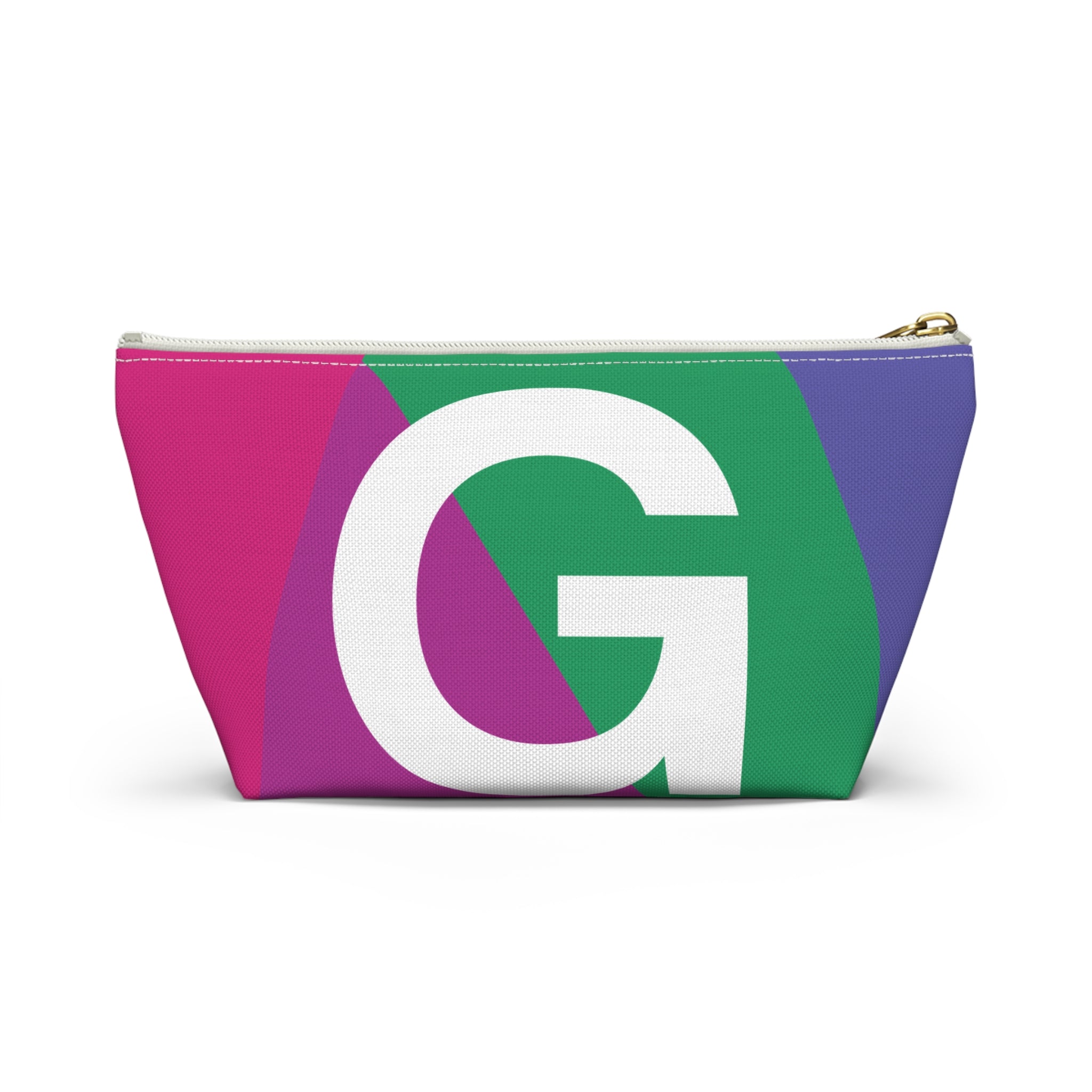Initials Colorblock Accessory Pouch — Monogram G T-Bottom Cosmetic Bag