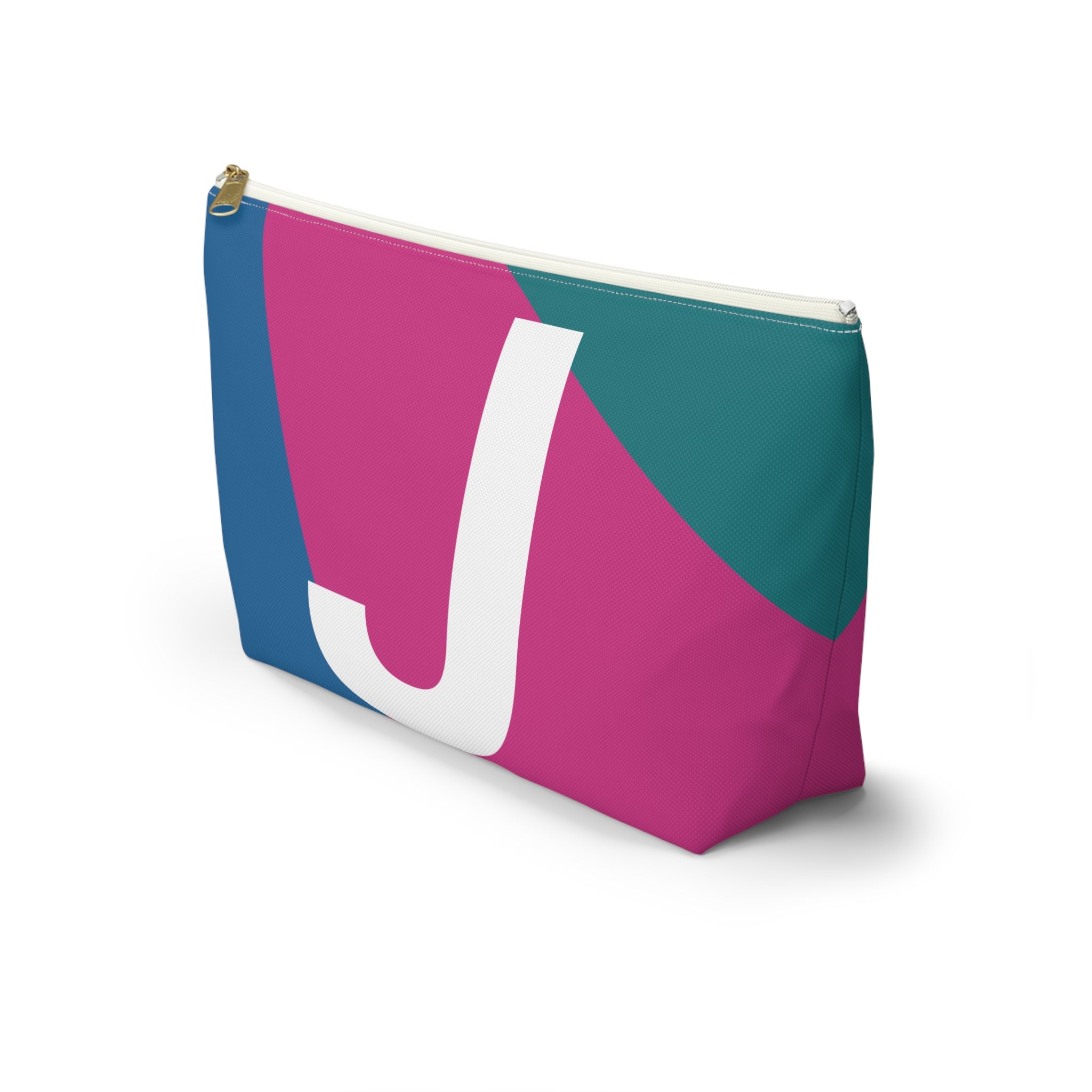 Initials Colorblock Accessory Pouch — Monogram J T-Bottom Cosmetic Bag
