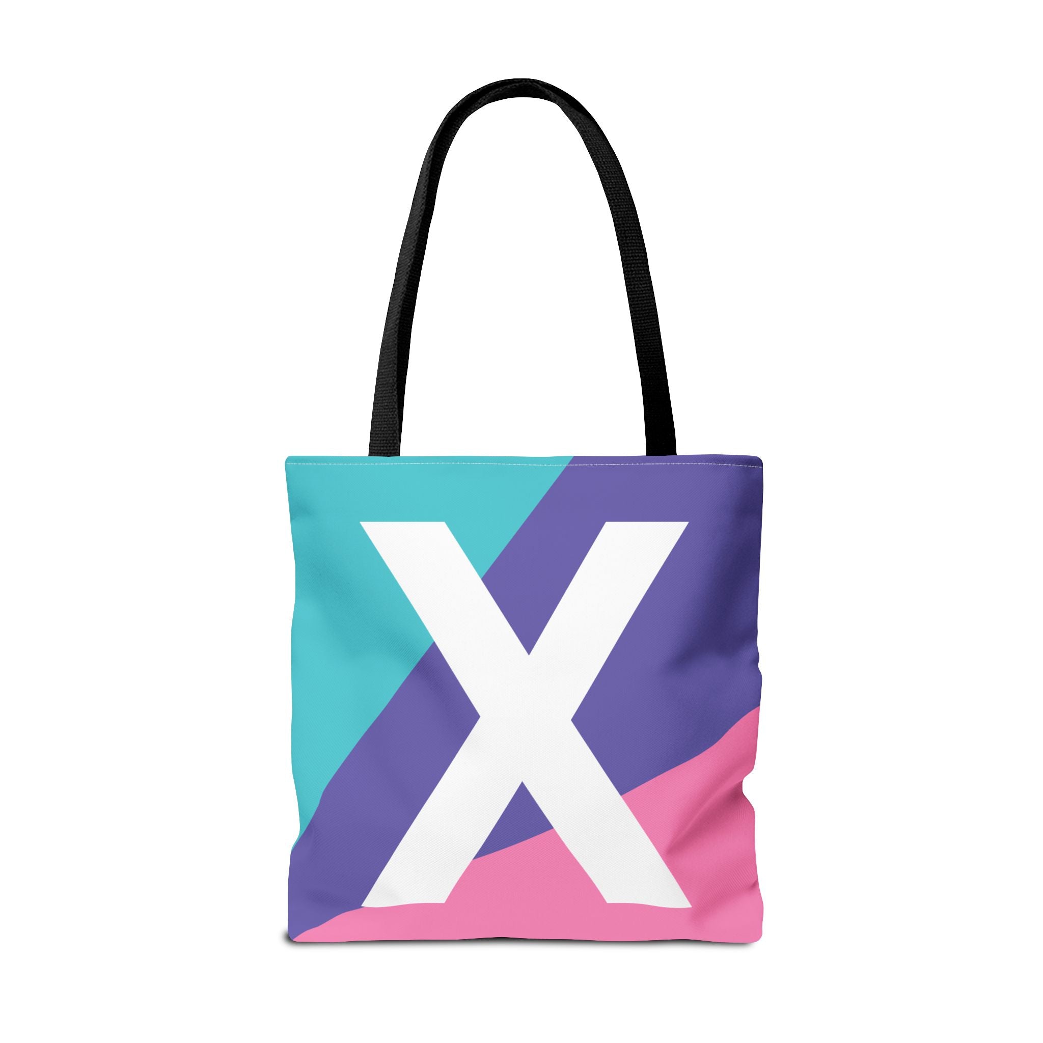 Monogram 'X' Colorblock Tote Bag — Personalized Initial X Shoulder Tote