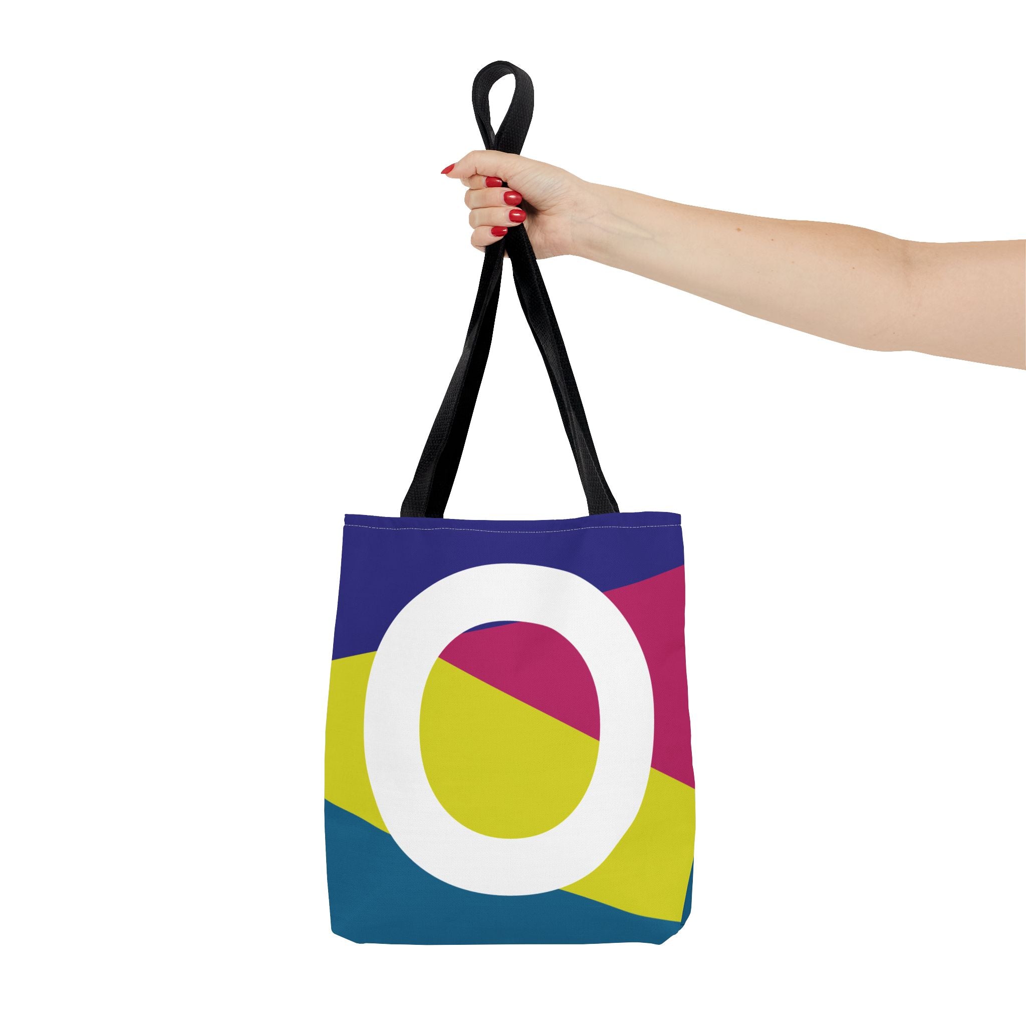 Monogram 'O' Colorblock Tote Bag — Personalized Initial O Shoulder Tote