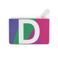 Intials D Mini Clutch — Colorblock Monogram Wristlet Wallet