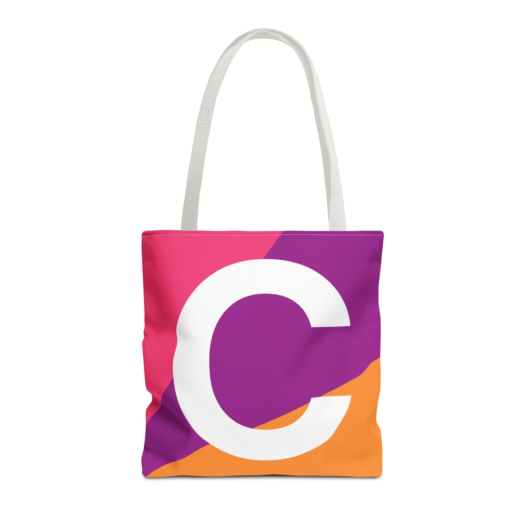 Monogram 'C' Colorblock Tote Bag — Personalized Initial C Shoulder Tote