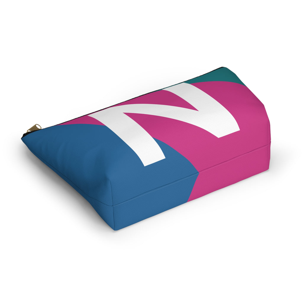 Initials Colorblock Accessory Pouch — Monogram N T-Bottom Cosmetic Bag
