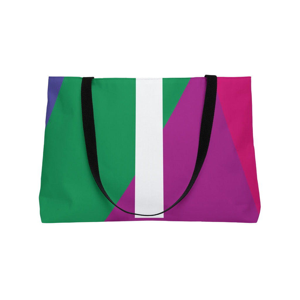 Personalized 'I' Colorblock Tote Bag — Monogram Weekender Tote