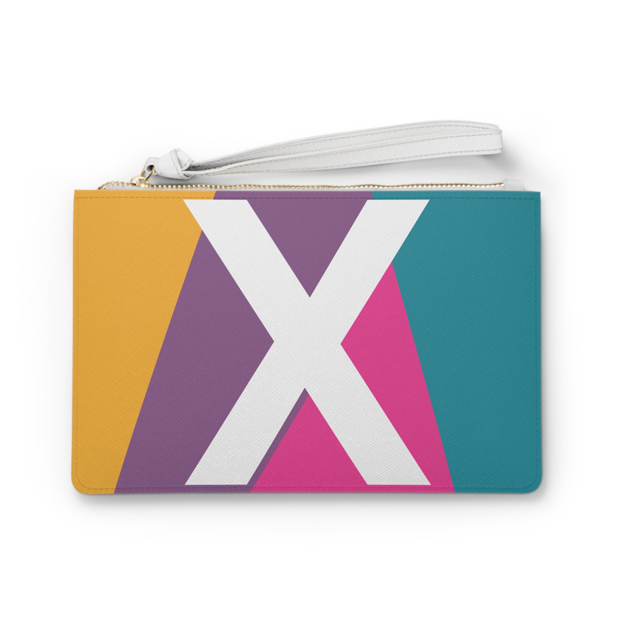 Monogram 'X' Colorblock Clutch Bag — Bold Geometric Wristlet for Everyday & Gifts