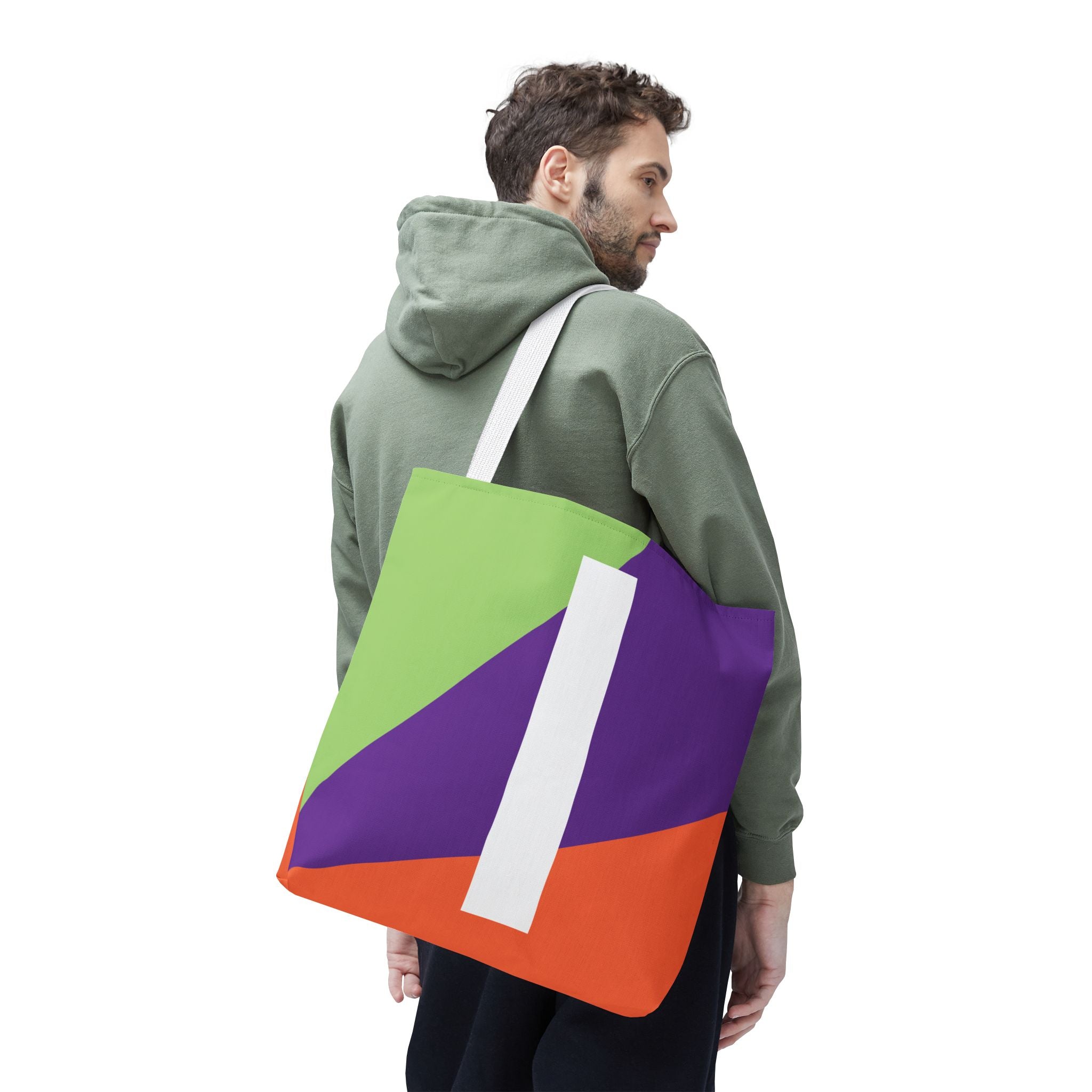 Monogram 'I' Colorblock Tote Bag — Personalized Initial I Shoulder Tote