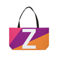 Personalized 'Z' Colorblock Tote Bag — Monogram Weekender Tote