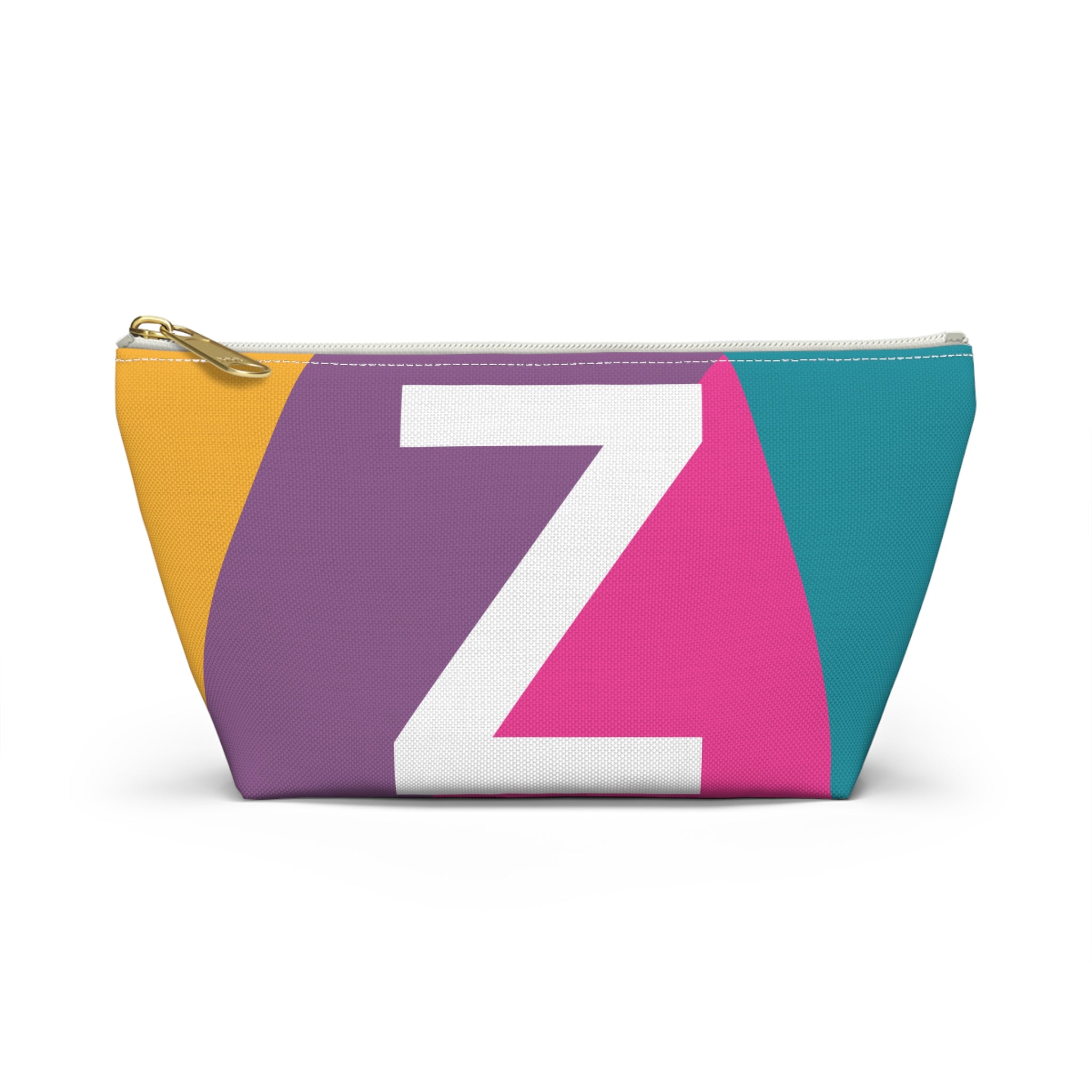Initials Colorblock Accessory Pouch — Monogram Z T-Bottom Cosmetic Bag