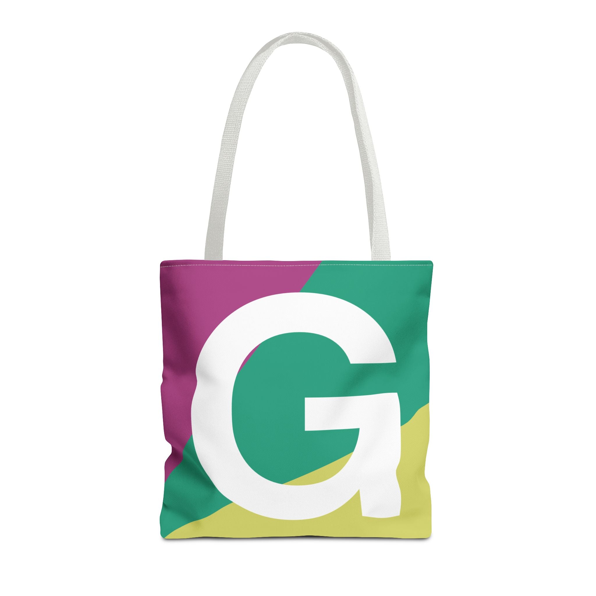 Monogram 'G' Colorblock Tote Bag — Personalized Initial G Shoulder Tote