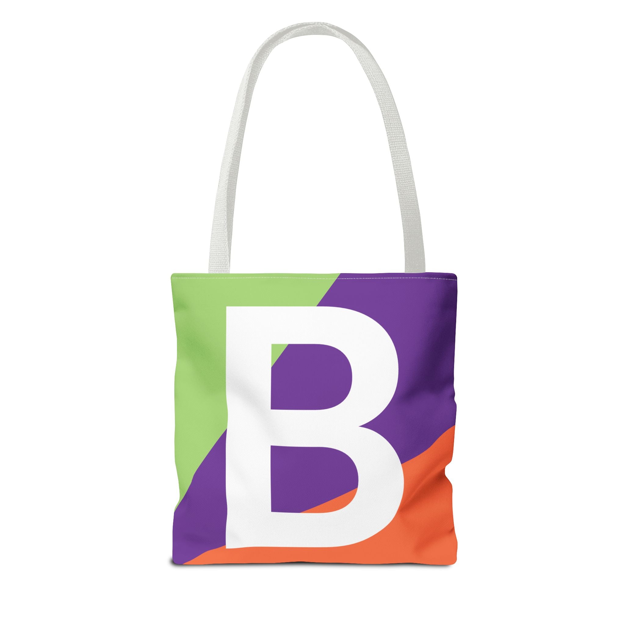 Monogram 'B' Colorblock Tote Bag — Personalized Initial B Shoulder Tote