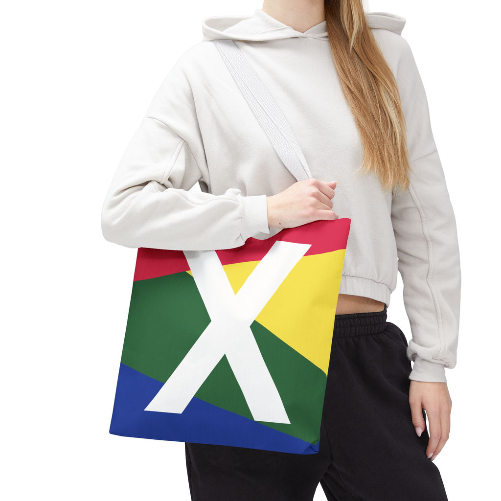 Monogram 'X' Colorblock Tote Bag — Personalized Initial X Shoulder Tote