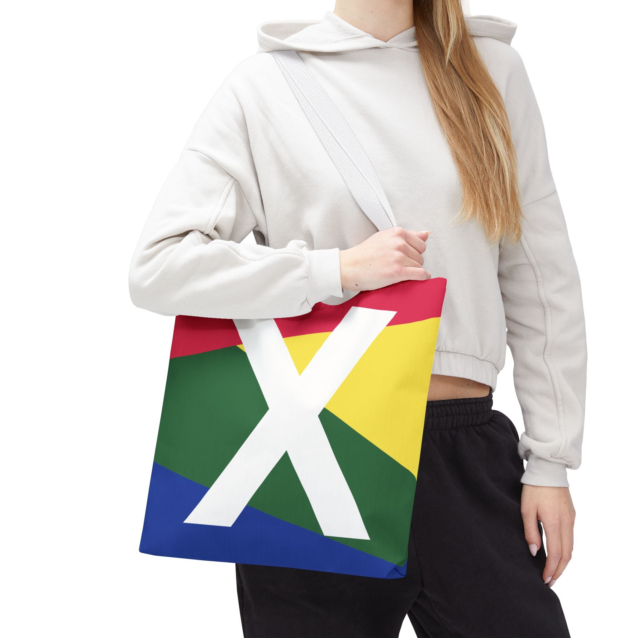 Monogram 'X' Colorblock Tote Bag — Personalized Initial X Shoulder Tote