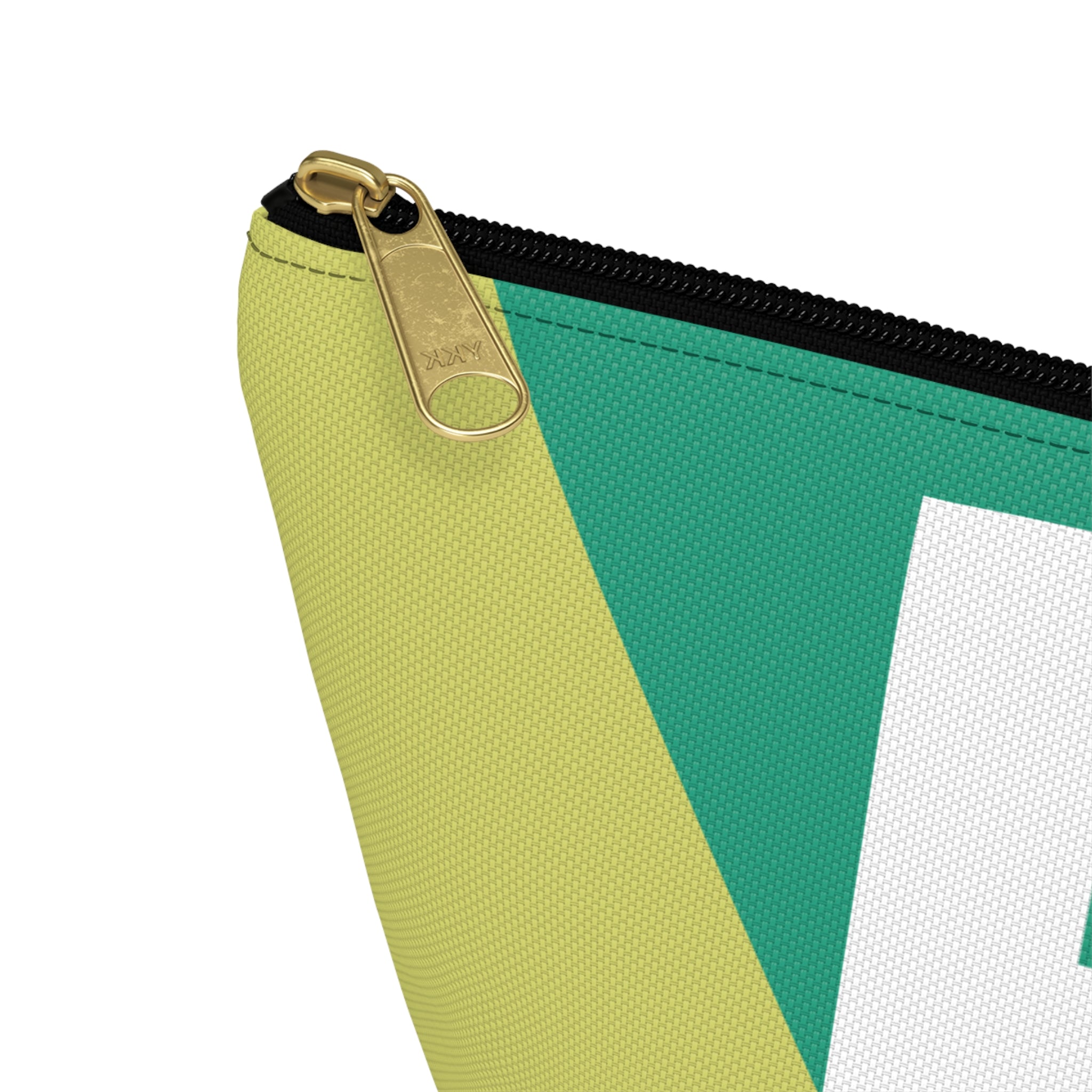 Initials Colorblock Accessory Pouch — Monogram F T-Bottom Cosmetic Bag