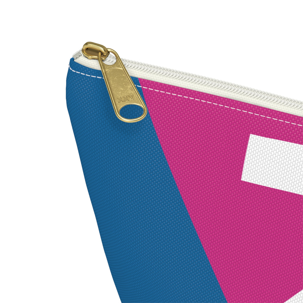 Initials Colorblock Accessory Pouch — Monogram Z T-Bottom Cosmetic Bag