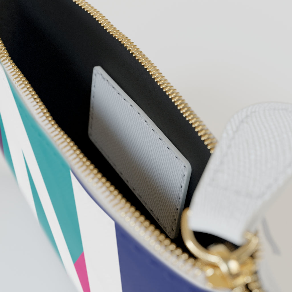 Initial N Mini Clutch — Colorblock Monogram Wristlet Wallet