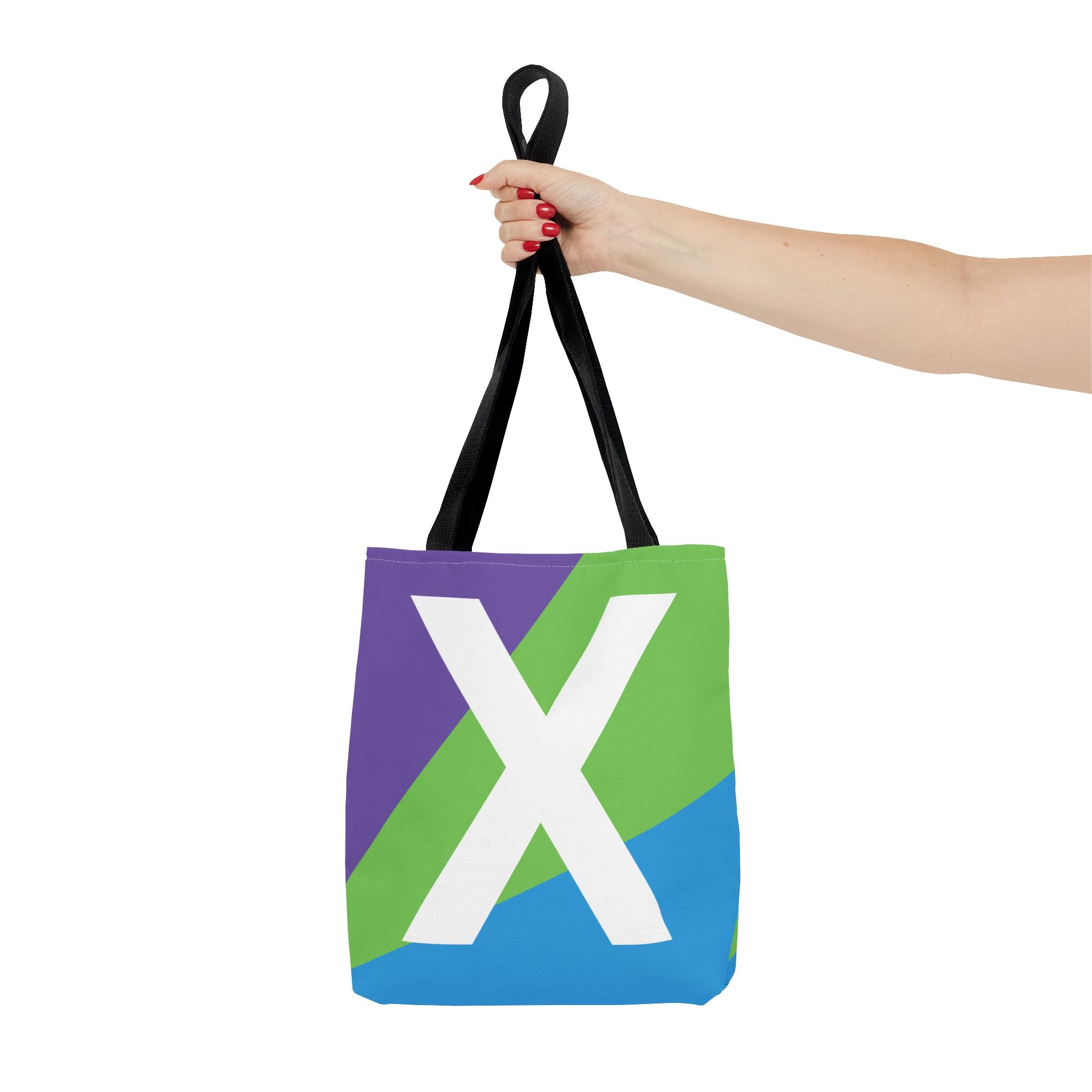 Monogram 'X' Colorblock Tote Bag — Personalized Initial X Shoulder Tote
