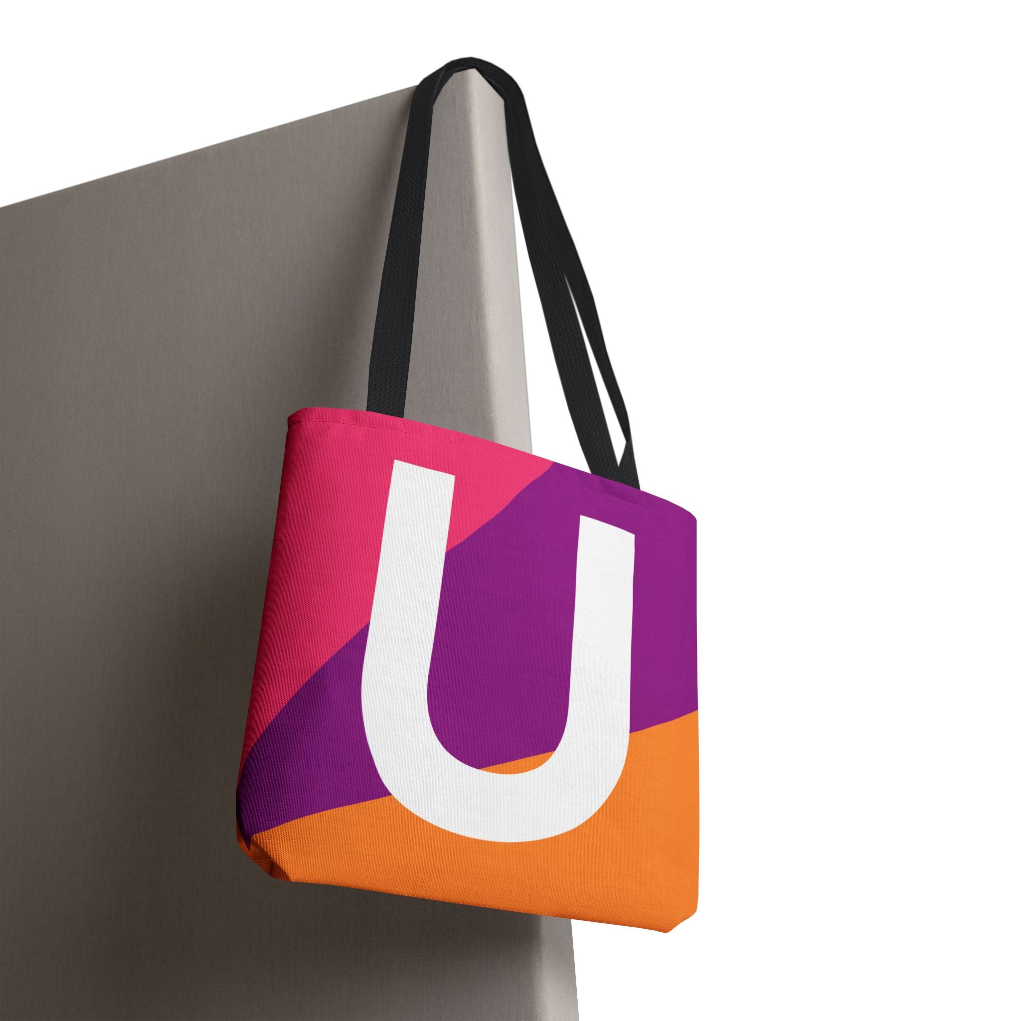 Monogram 'U' Colorblock Tote Bag — Personalized Initial U Shoulder Tote