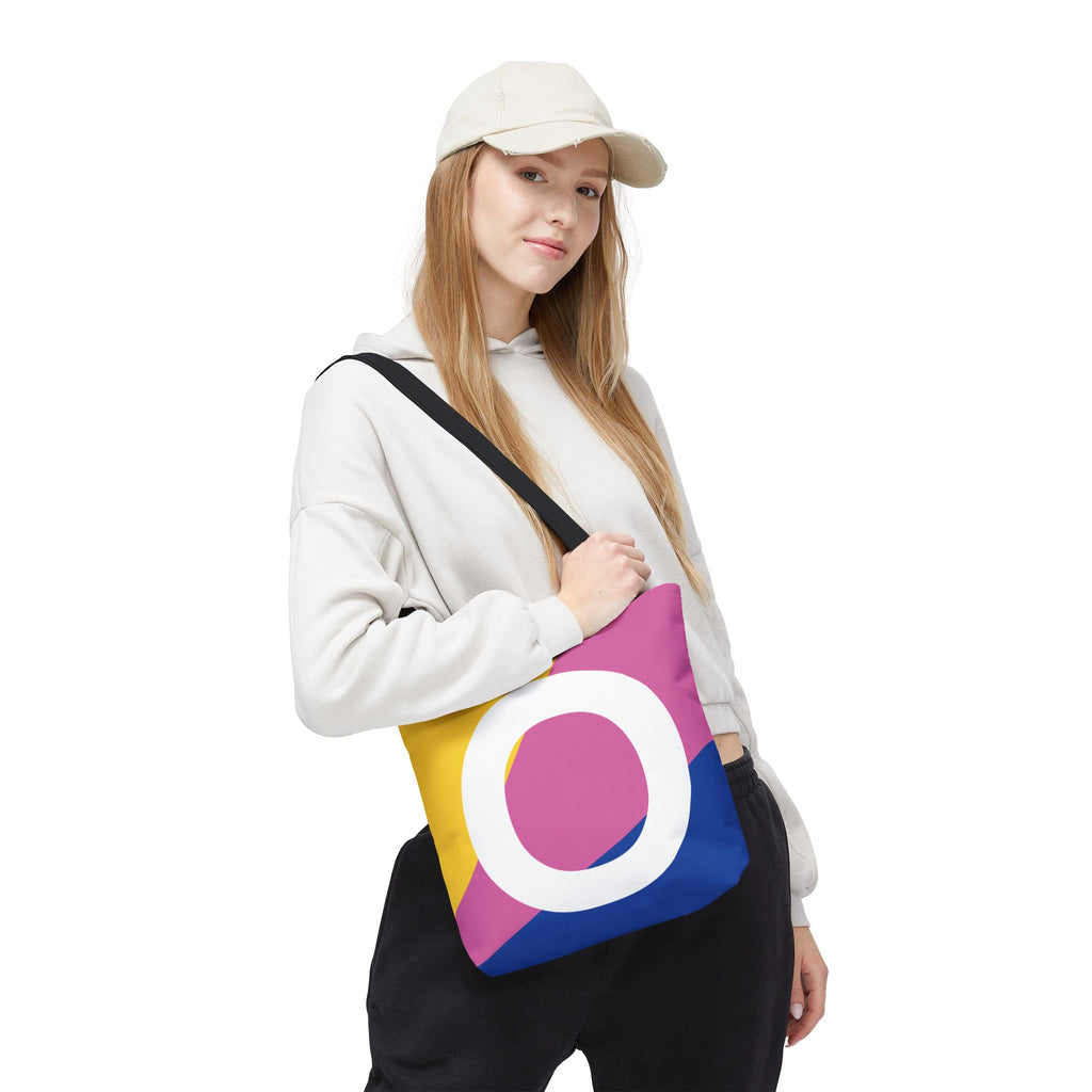 Monogram 'O' Colorblock Tote Bag — Personalized Initial O Shoulder Tote