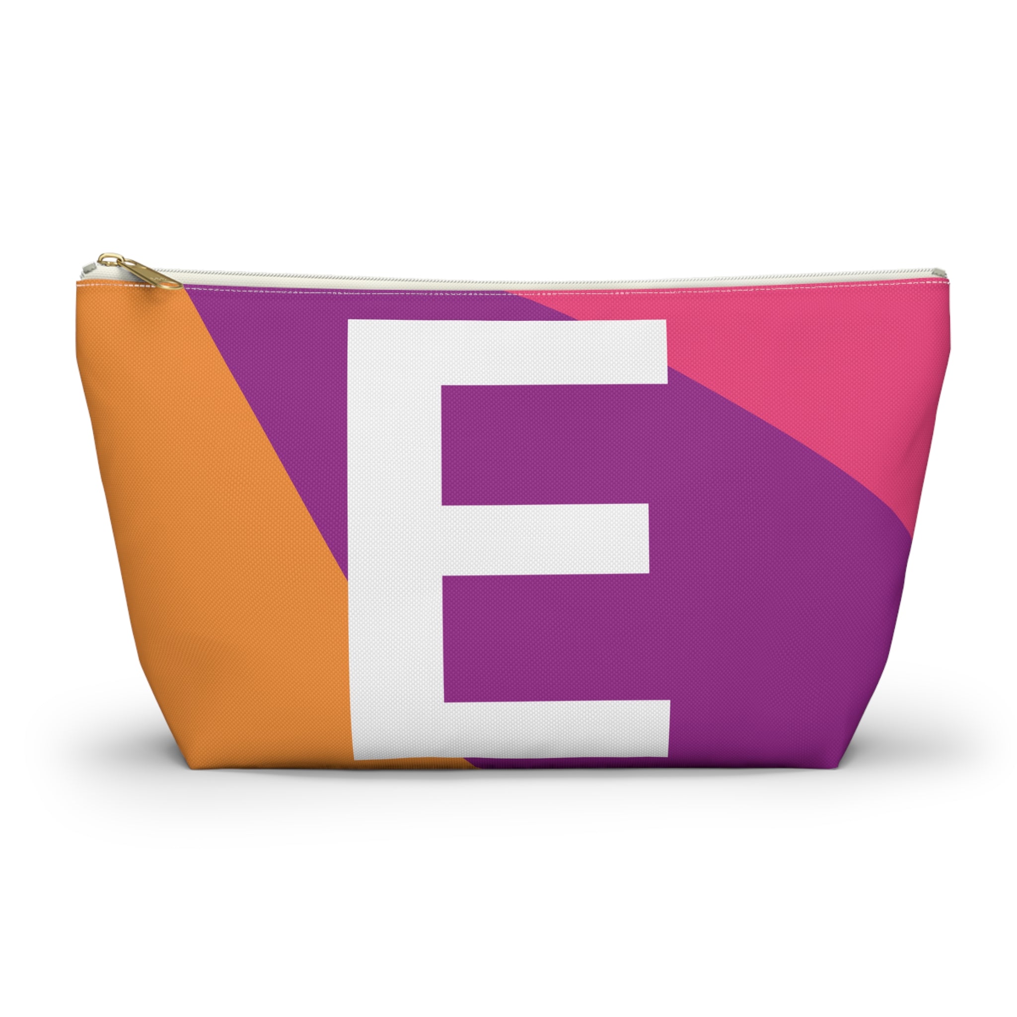 Initials Colorblock Accessory Pouch — Monogram E T-Bottom Cosmetic Bag