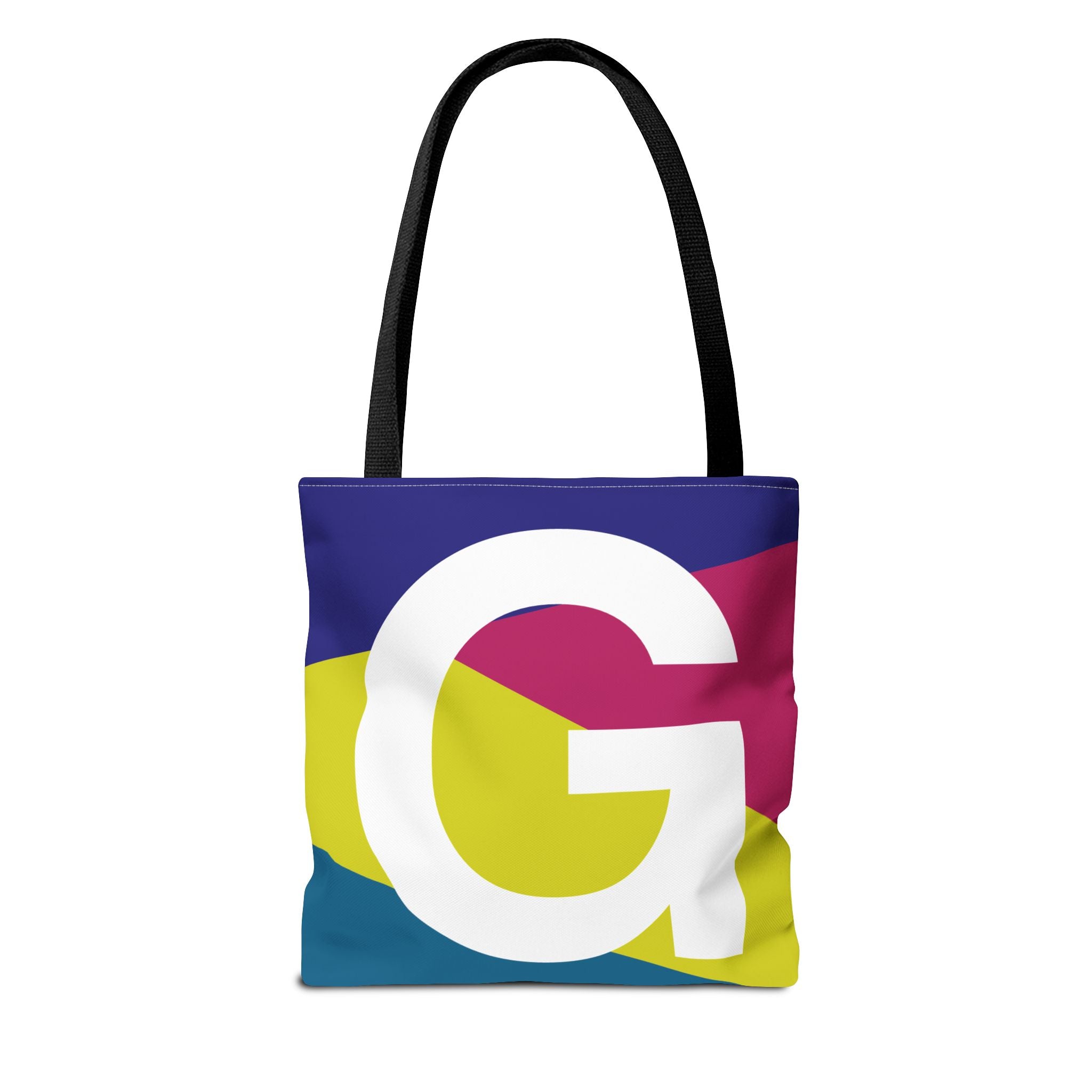 Monogram 'G' Colorblock Tote Bag — Personalized Initial G Shoulder Tote