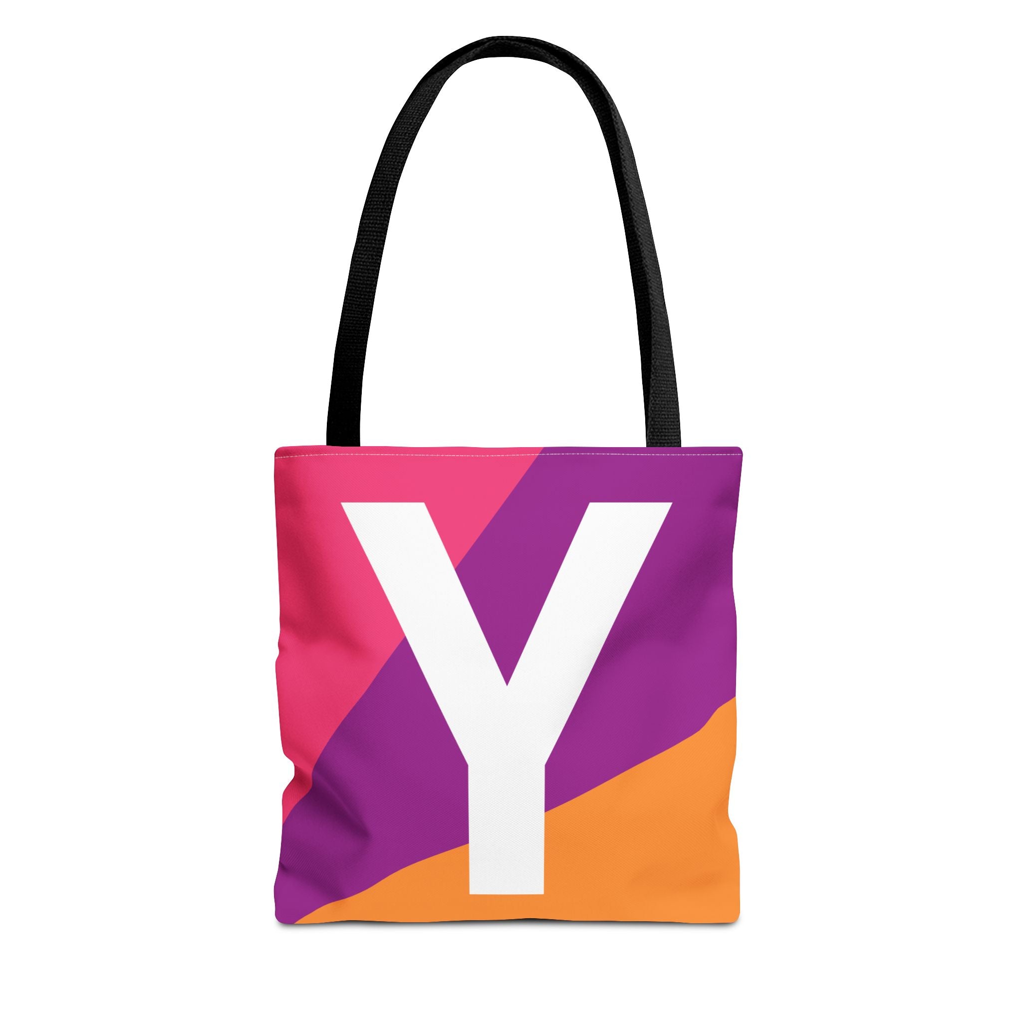 Monogram 'Y' Colorblock Tote Bag — Personalized Initial Y Shoulder Tote