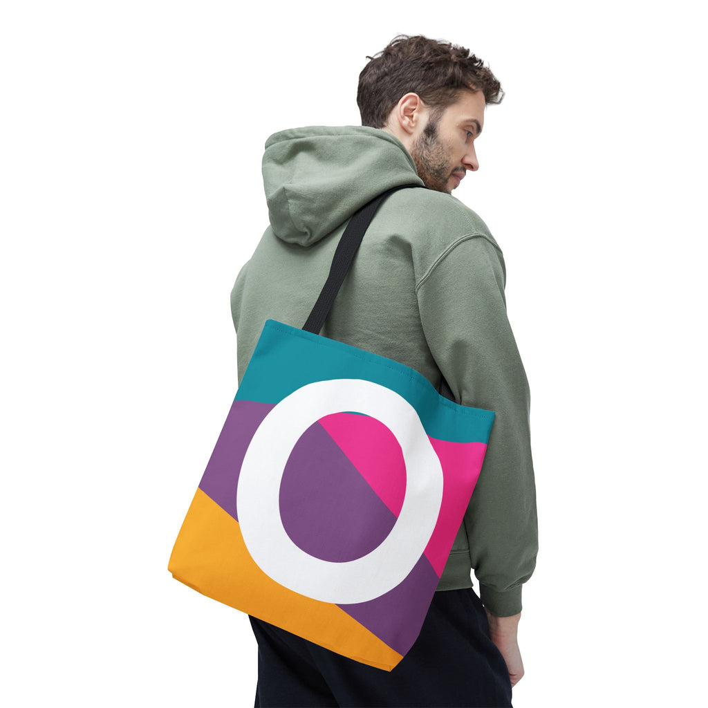 Monogram 'O' Colorblock Tote Bag — Personalized Initial O Shoulder Tote