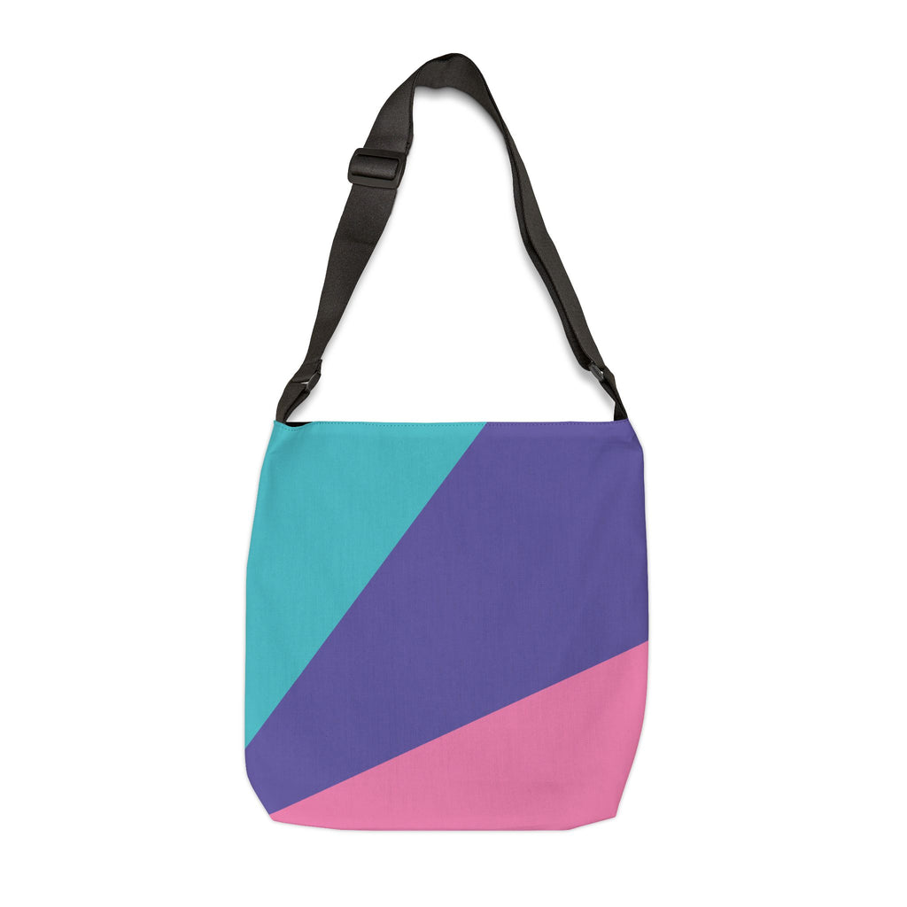 Colorblock Geometric Tote Bag — Adjustable Strap, Bright Abstract Pattern