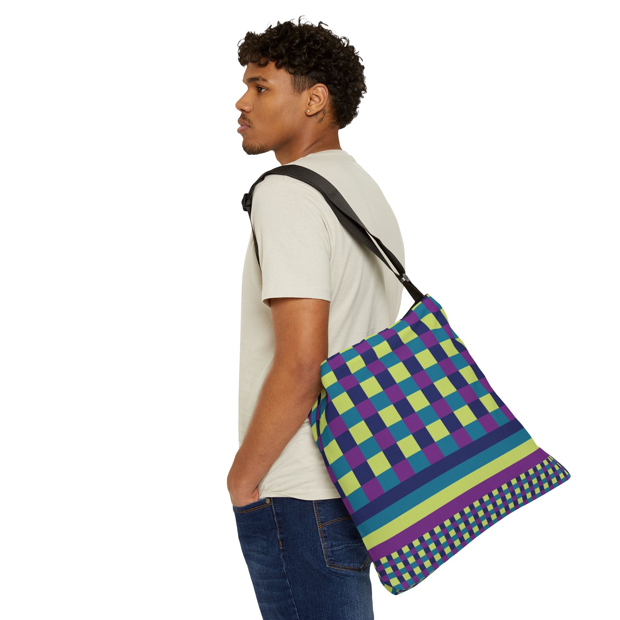 Colorblock Geometric Tote Bag