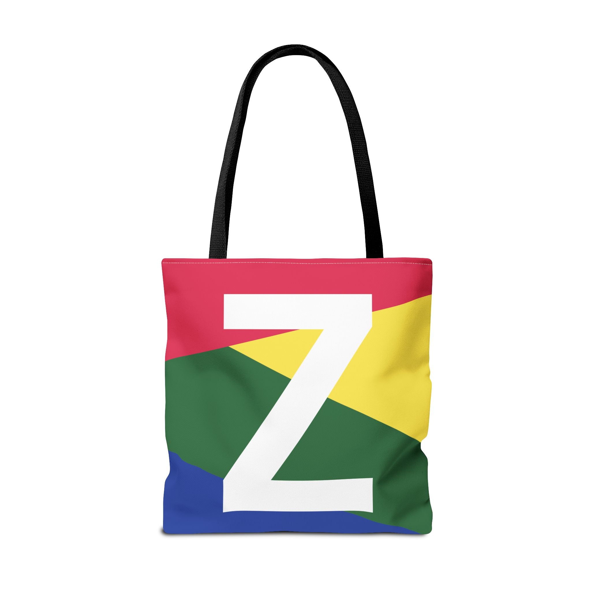Monogram 'Z' Colorblock Tote Bag — Personalized Initial Z Shoulder Tote