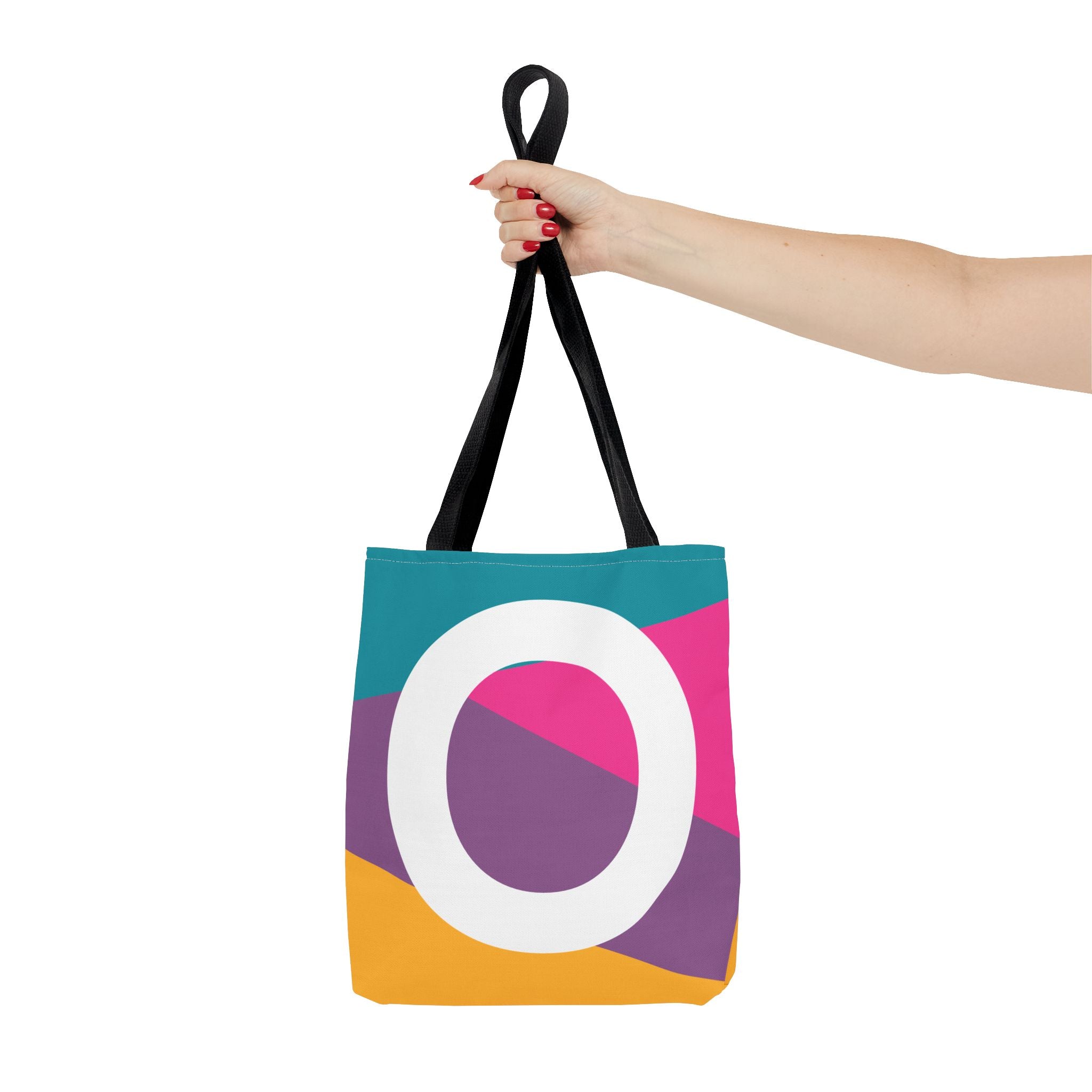 Monogram 'O' Colorblock Tote Bag — Personalized Initial O Shoulder Tote