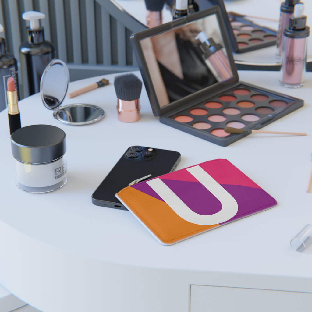 Initial U Mini Clutch — Colorblock Monogram Wristlet Wallet