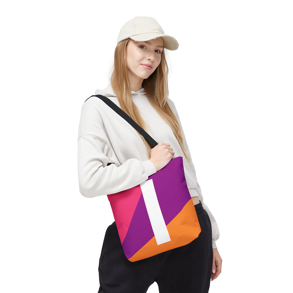 Monogram 'I' Colorblock Tote Bag — Personalized Initial I Shoulder Tote