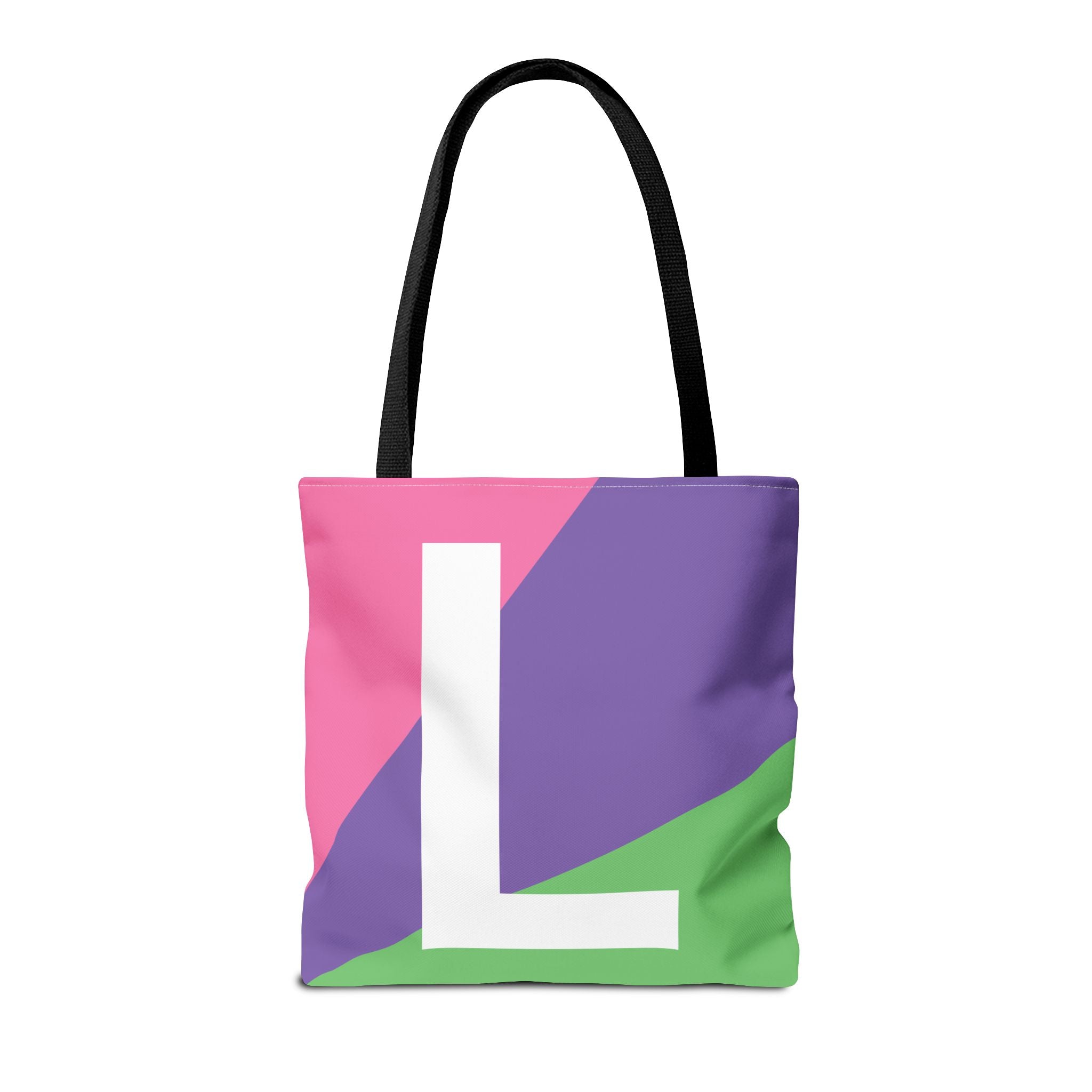 Monogram 'L' Colorblock Tote Bag — Personalized Initial L Shoulder Tote