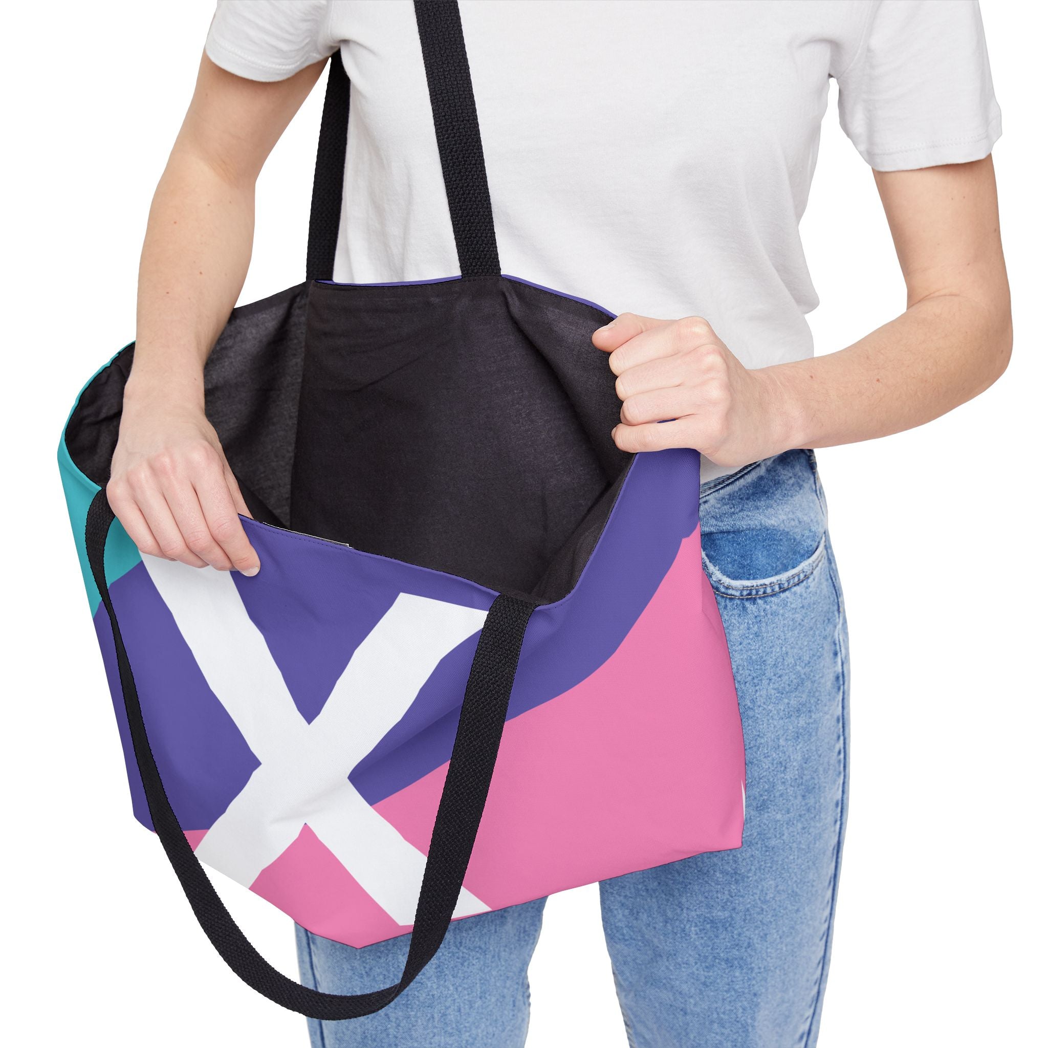 Personalized 'X' Colorblock Tote Bag — Monogram Weekender Tote