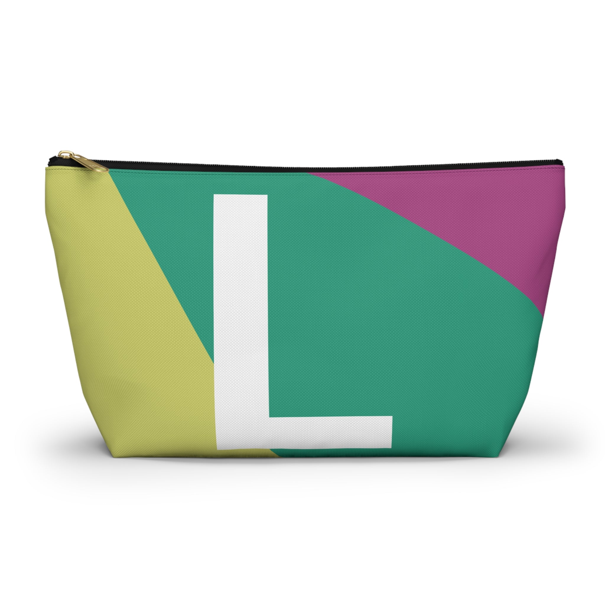 Initials Colorblock Accessory Pouch — Monogram L T-Bottom Cosmetic Bag