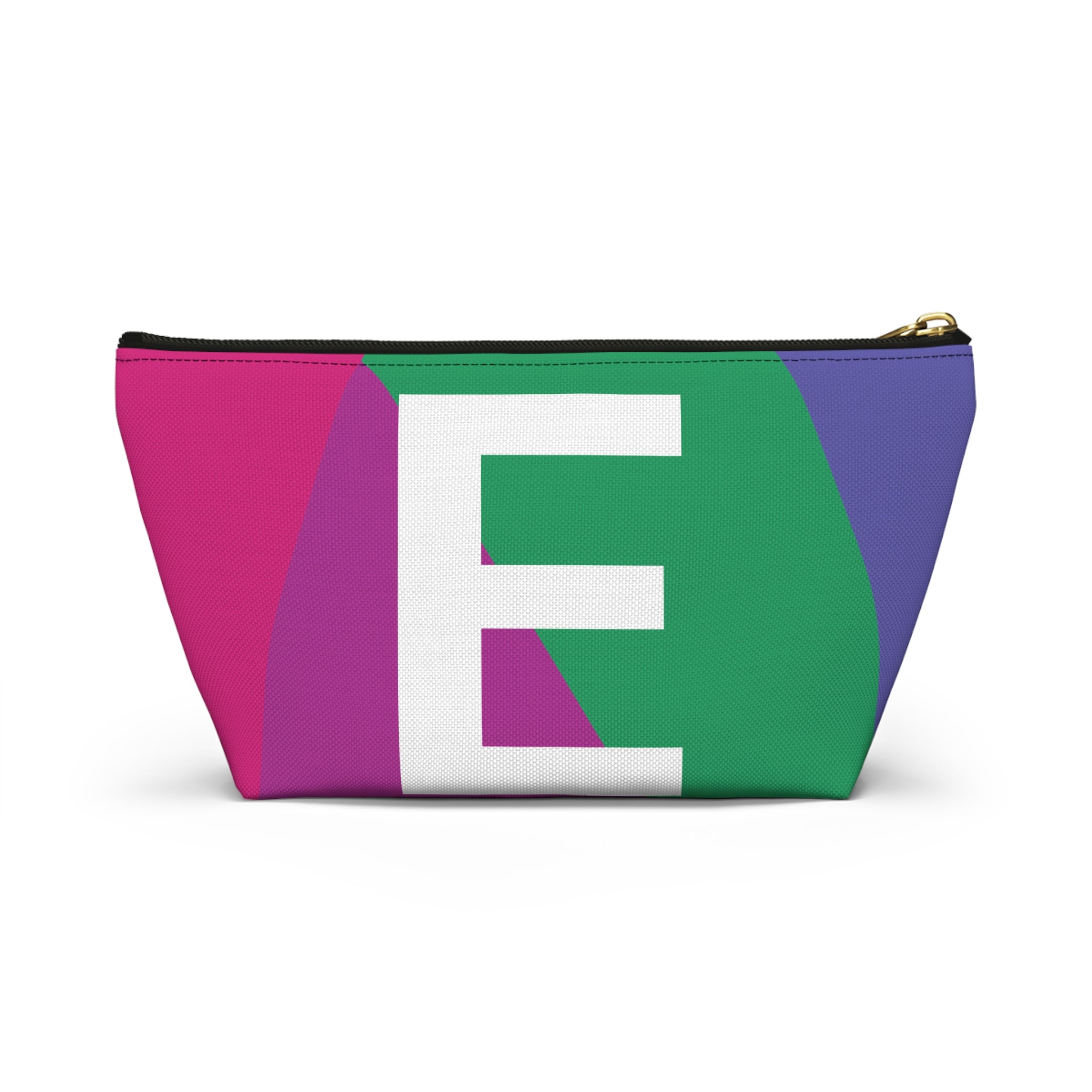 Initials Colorblock Accessory Pouch — Monogram E T-Bottom Cosmetic Bag