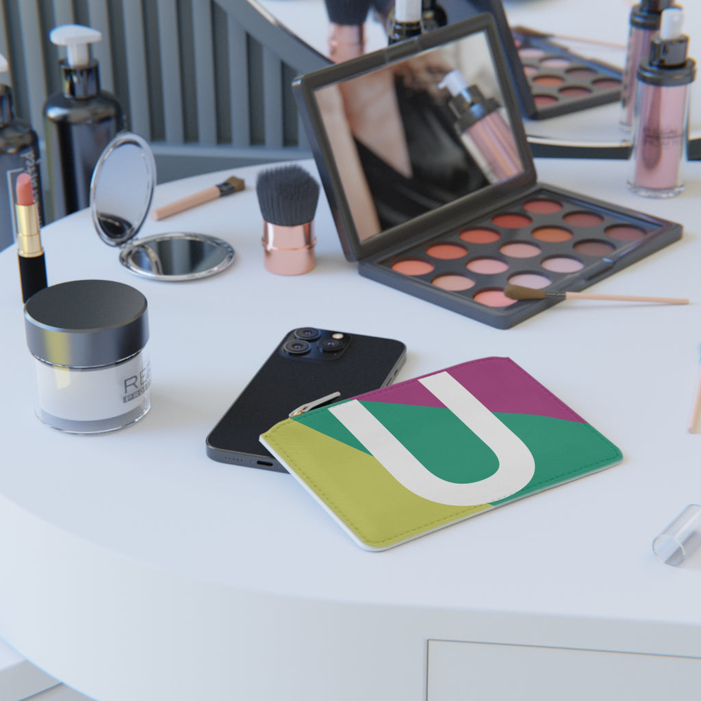 Initial U Mini Clutch — Colorblock Monogram Wristlet Wallet