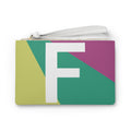 Monogram 'F' Colorblock Clutch Bag — Bold Geometric Wristlet for Everyday & Gifts