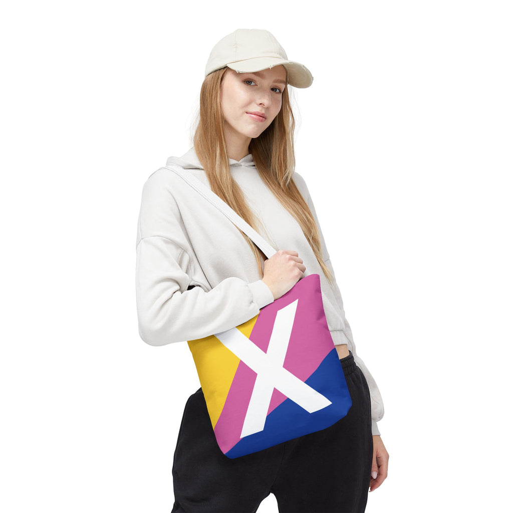 Monogram 'X' Colorblock Tote Bag — Personalized Initial X Shoulder Tote