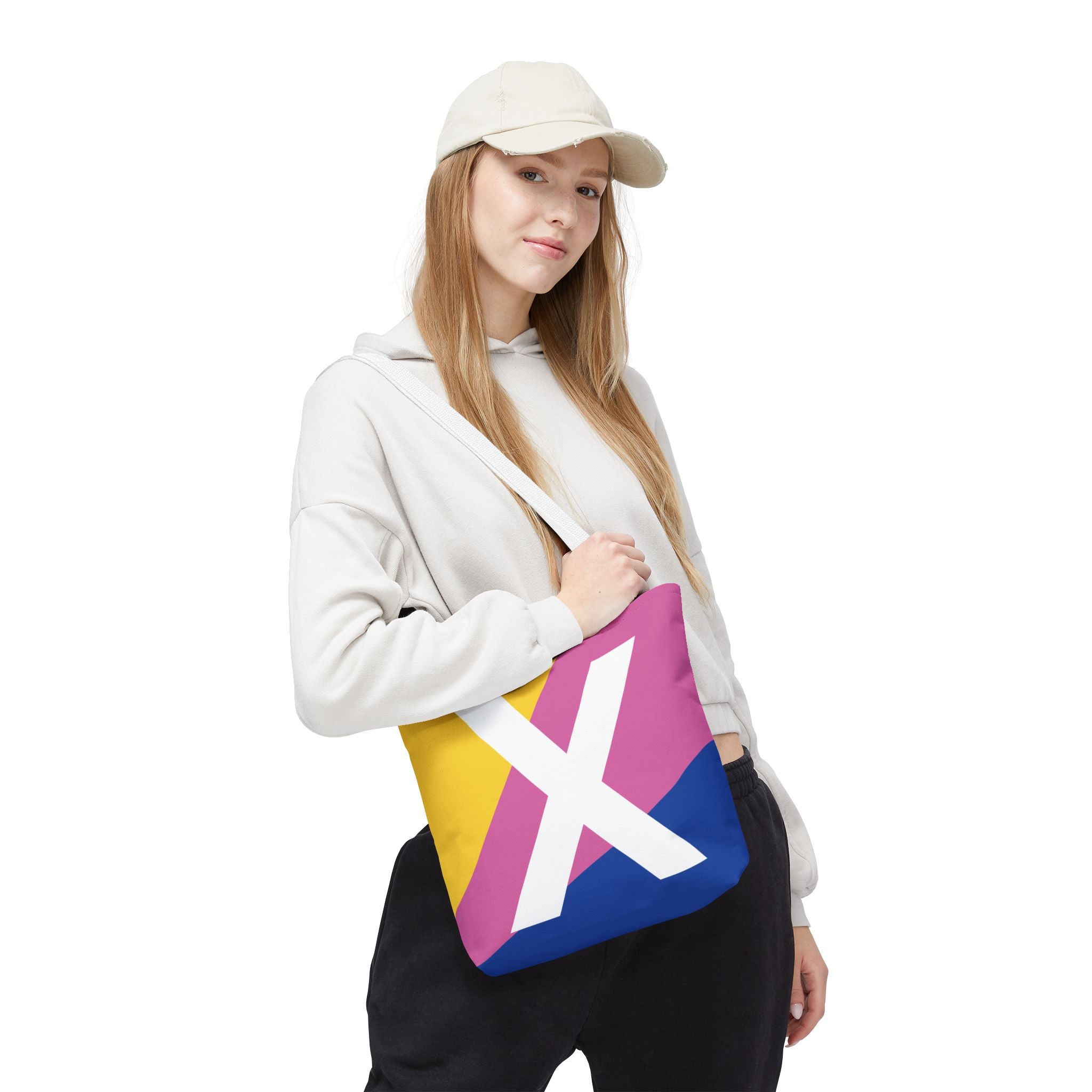 Monogram 'X' Colorblock Tote Bag — Personalized Initial X Shoulder Tote