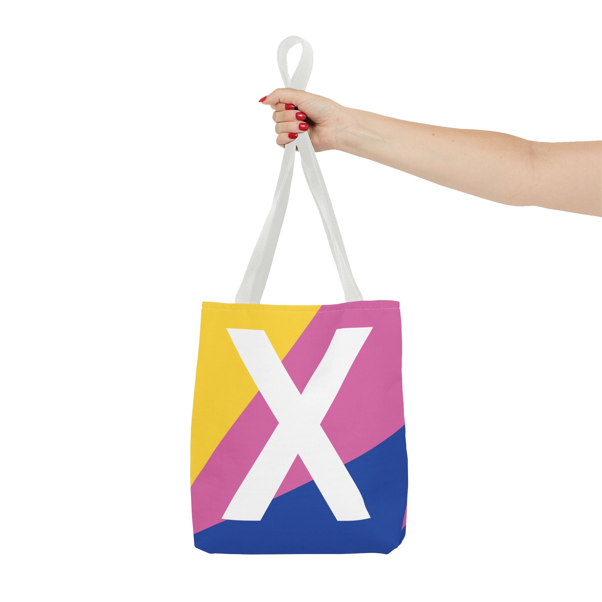 Monogram 'X' Colorblock Tote Bag — Personalized Initial X Shoulder Tote