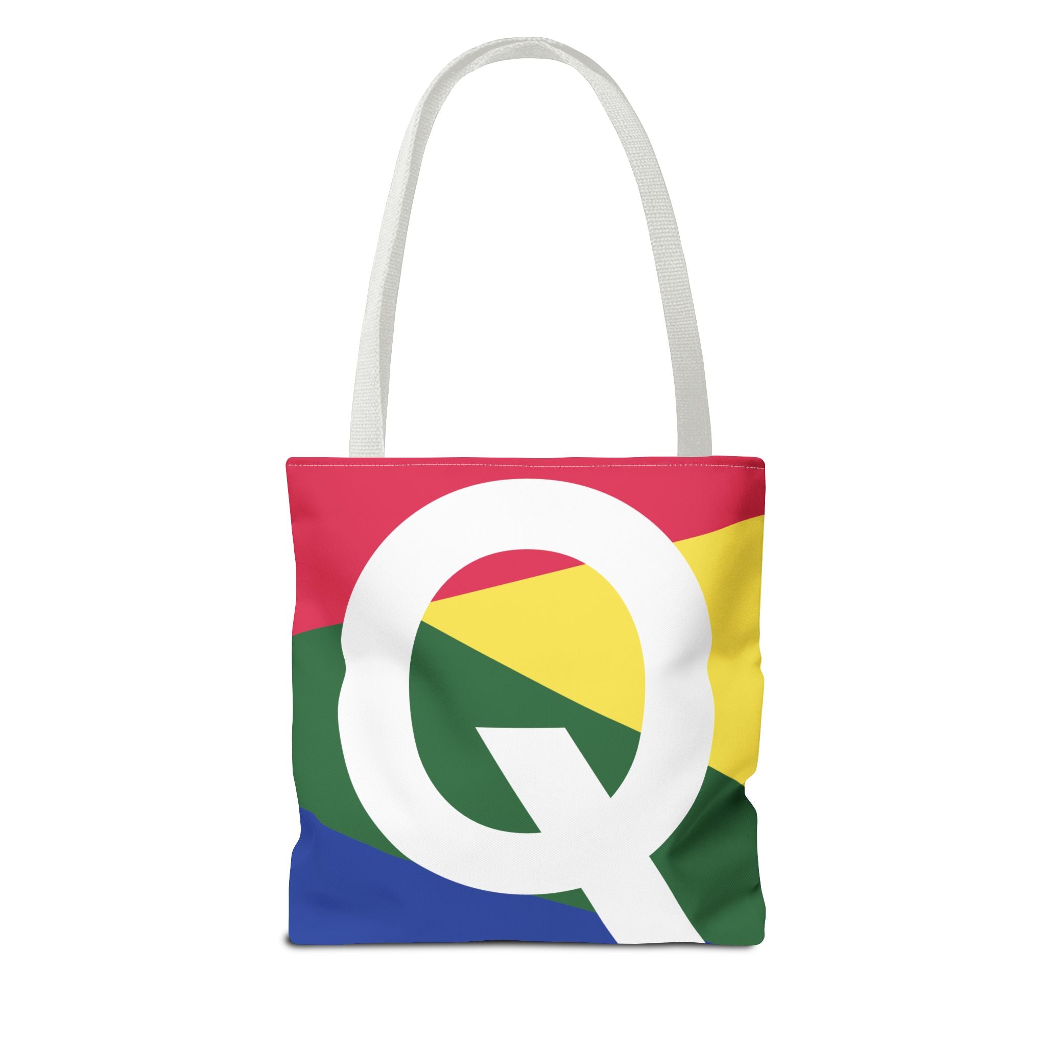 Monogram 'Q' Colorblock Tote Bag — Personalized Initial Q Shoulder Tote